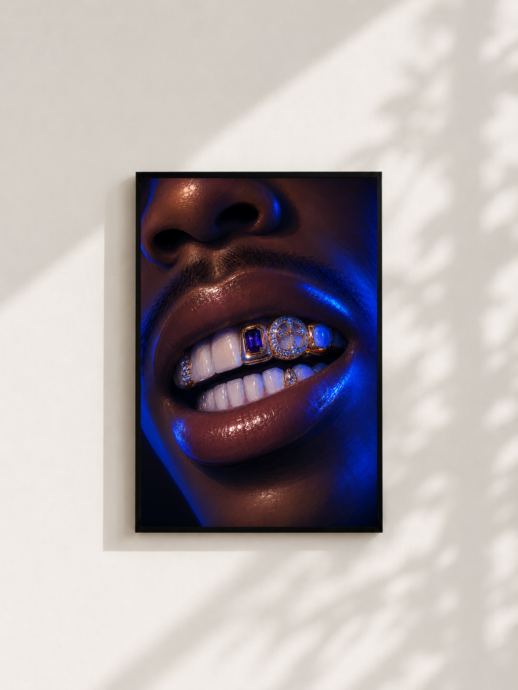 Wandbild - Man Lips Grillz