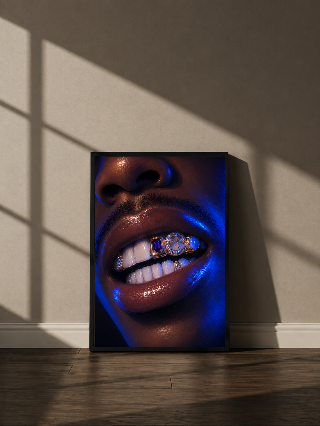 Wandbild - Man Lips Grillz