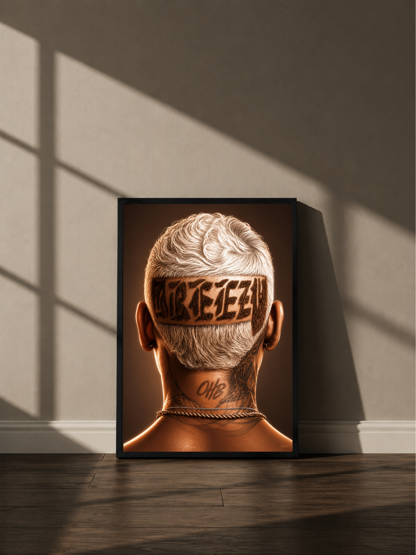 Wandbild - Chris Brown Breezy Illustration