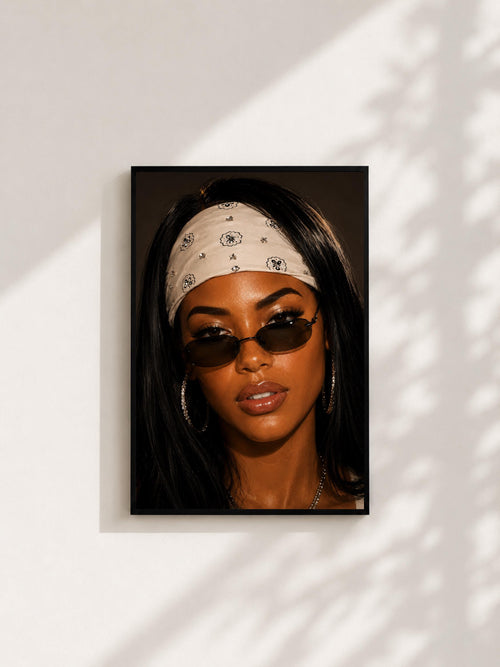 Wandbild - Aaliyah Illustration Wall Art Poster Frauen Femme Weiblichkeit Wanddeko Kunst für Wohnzimmer Schlafzimmer Print Pop Art Oldschool __etsy:8079316870