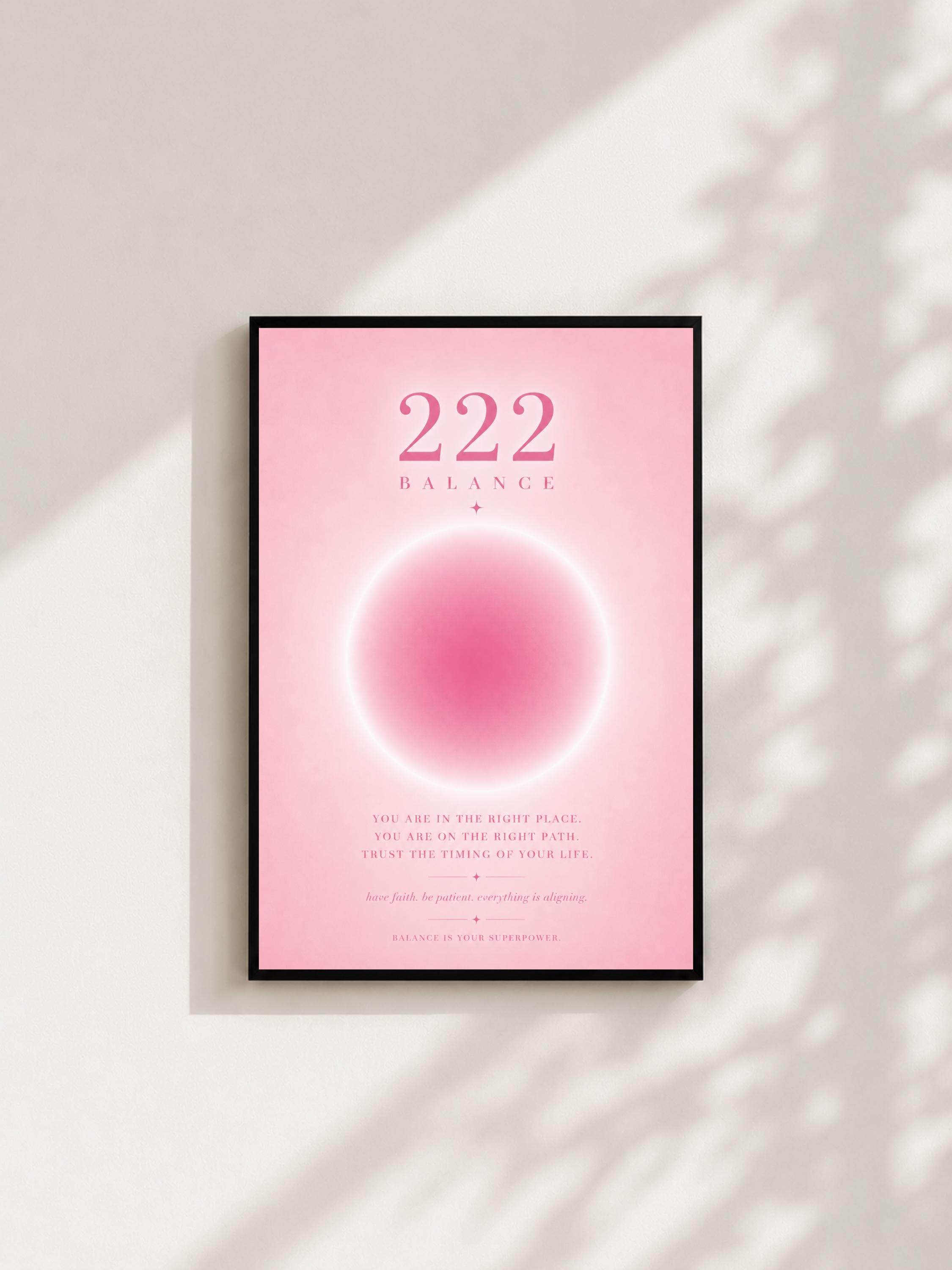 Wandbild - Angel Number 222 Minimalistisch Wanddekoration Frauen Femme Engelszahlen Manifestation Aura Poster Wall Art Decor spiritual __etsy:8154495993