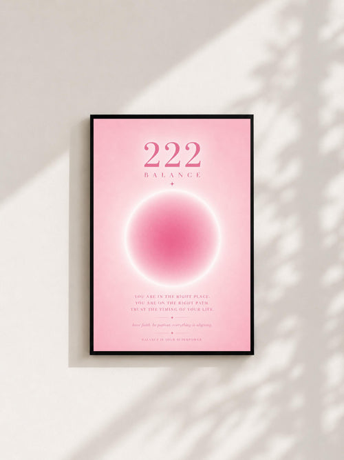 Wandbild - Angel Number 222 Minimalistisch Wanddekoration Frauen Femme Engelszahlen Manifestation Aura Poster Wall Art Decor spiritual __etsy:8154495993