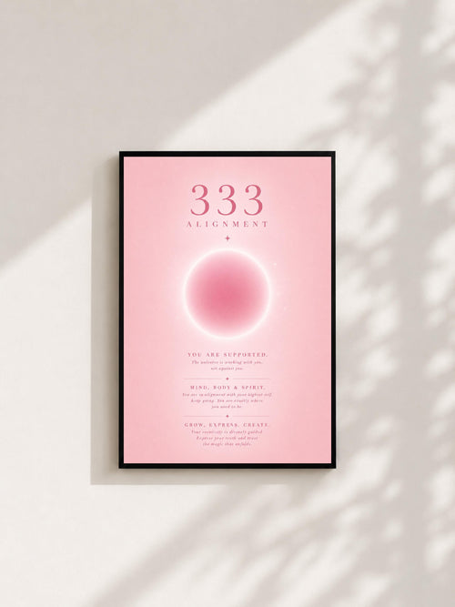 Wandbild - Angel Number 333 Minimalistisch Wanddekoration Frauen Femme Engelszahlen Manifestation Aura Poster Wall Art Decor spiritual __etsy:8106591072