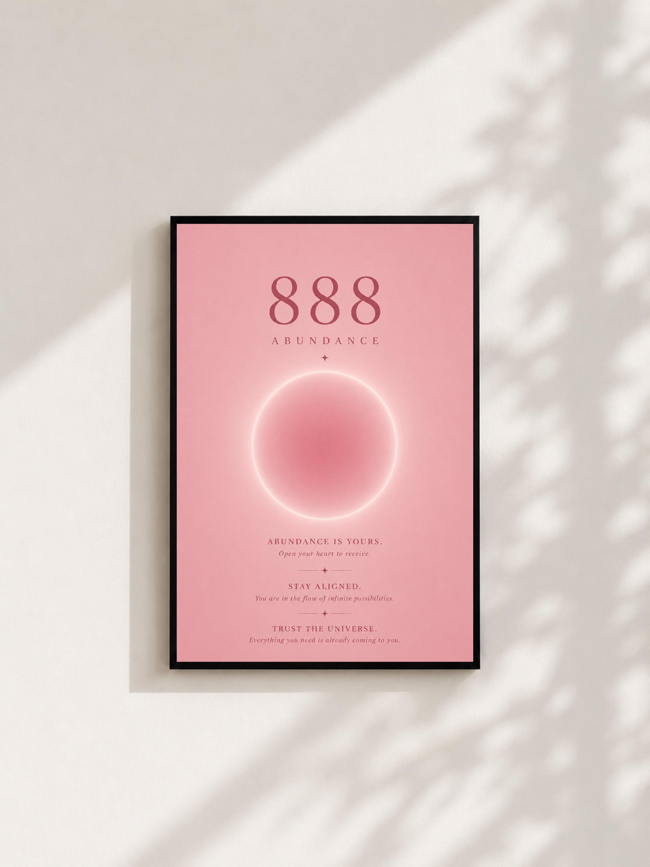 Wandbild - Angel Number 888 Minimalistisch Wanddekoration Frauen Femme Engelszahlen Manifestation Aura Poster Wall Art Decor spiritual __etsy:8106604146