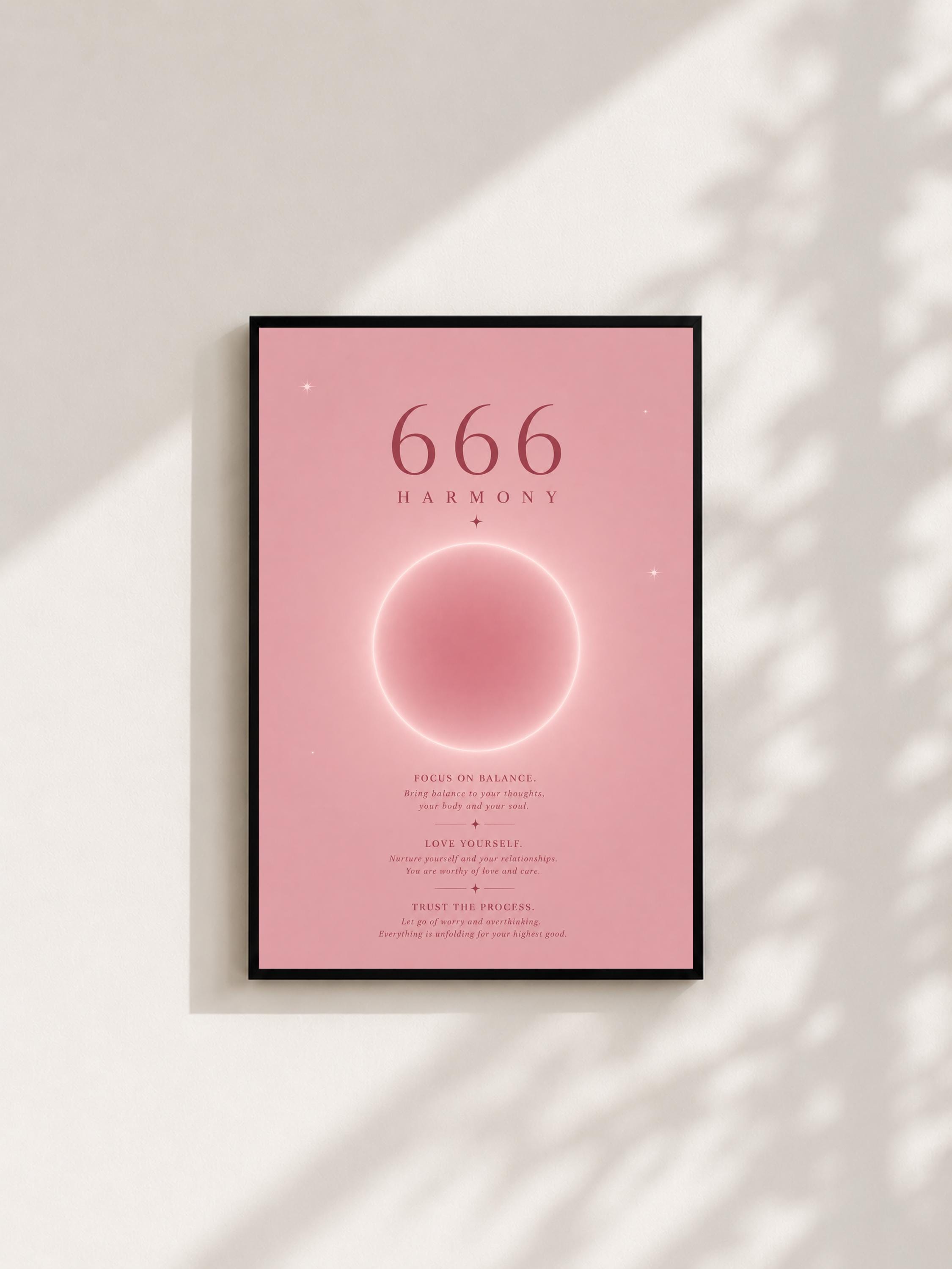 Wandbild - Angel Number 666 Minimalistisch Wanddekoration Frauen Femme Engelszahlen Manifestation Aura Poster Wall Art Decor spiritual __etsy:8106601840