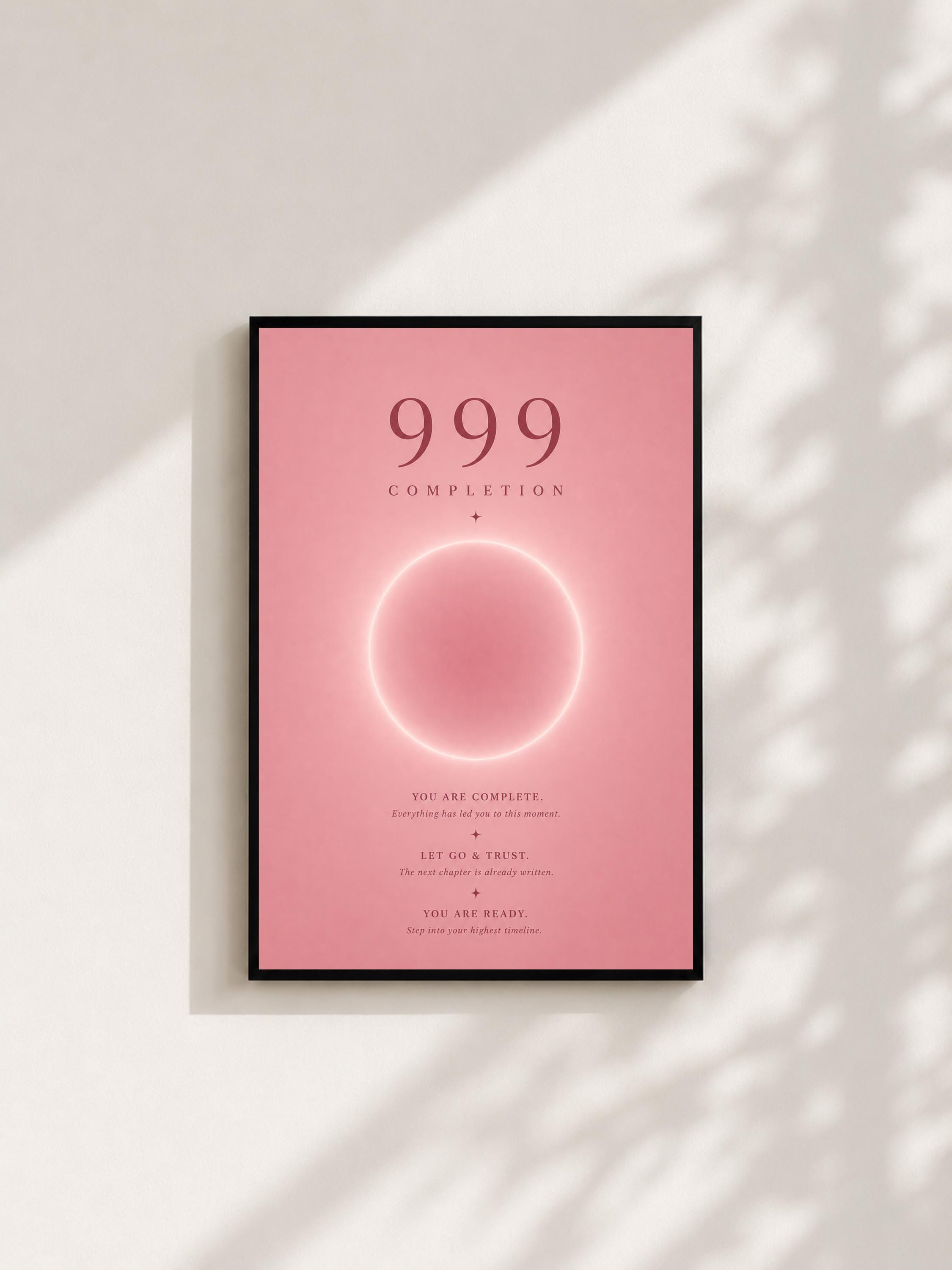 Wandbild - Angel Number 999 Minimalistisch Wanddekoration Frauen Femme Engelszahlen Manifestation Aura Poster Wall Art Decor spiritual __etsy:8106604966
