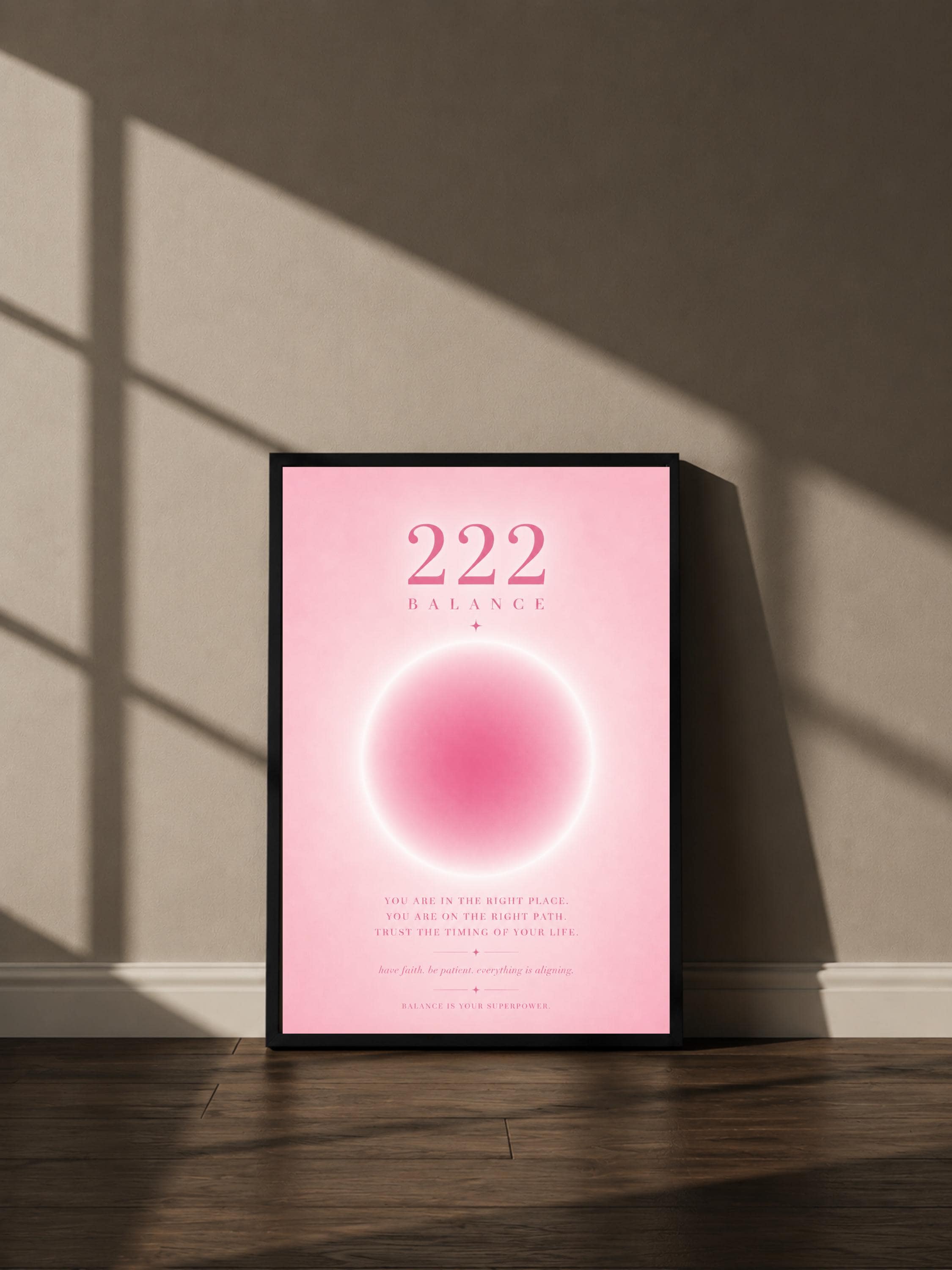 Wandbild - Angel Number 222 Minimalistisch Wanddekoration Frauen Femme Engelszahlen Manifestation Aura Poster Wall Art Decor spiritual __etsy:8106589914