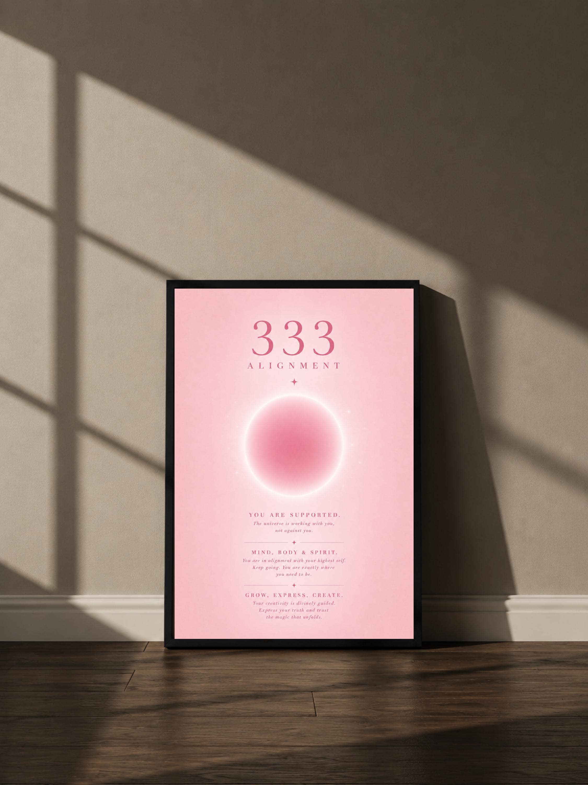 Wandbild - Angel Number 333 Minimalistisch Wanddekoration Frauen Femme Engelszahlen Manifestation Aura Poster Wall Art Decor spiritual __etsy:8154497165
