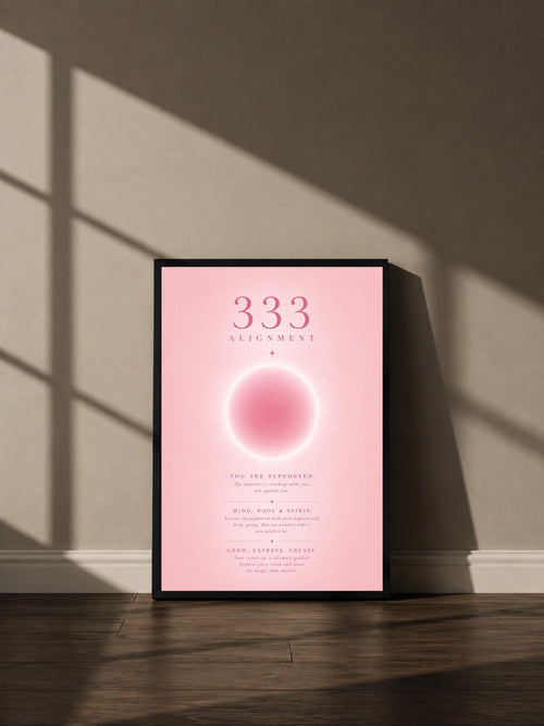 Wandbild - Angel Number 333 Minimalistisch Wanddekoration Frauen Femme Engelszahlen Manifestation Aura Poster Wall Art Decor spiritual __etsy:8154497165