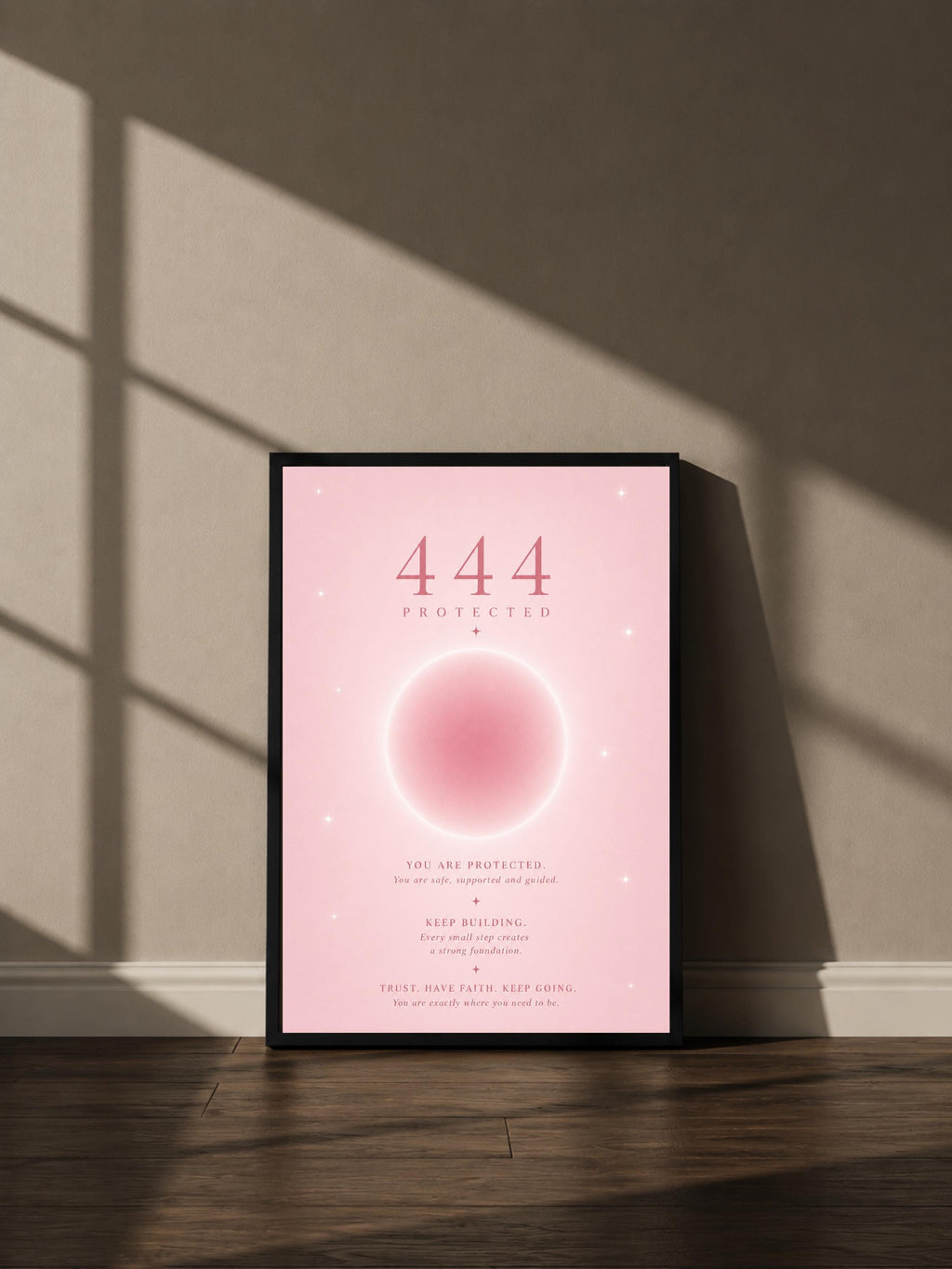 Wandbild - Angel Number 444 Minimalistisch Wanddekoration Frauen Femme Engelszahlen Manifestation Aura Poster Wall Art Decor spiritual __etsy:8106593092