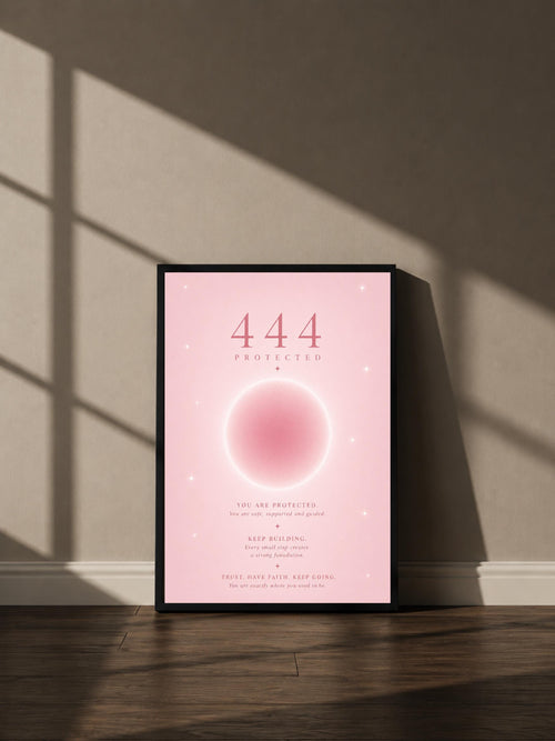 Wandbild - Angel Number 444 Minimalistisch Wanddekoration Frauen Femme Engelszahlen Manifestation Aura Poster Wall Art Decor spiritual __etsy:8106593092