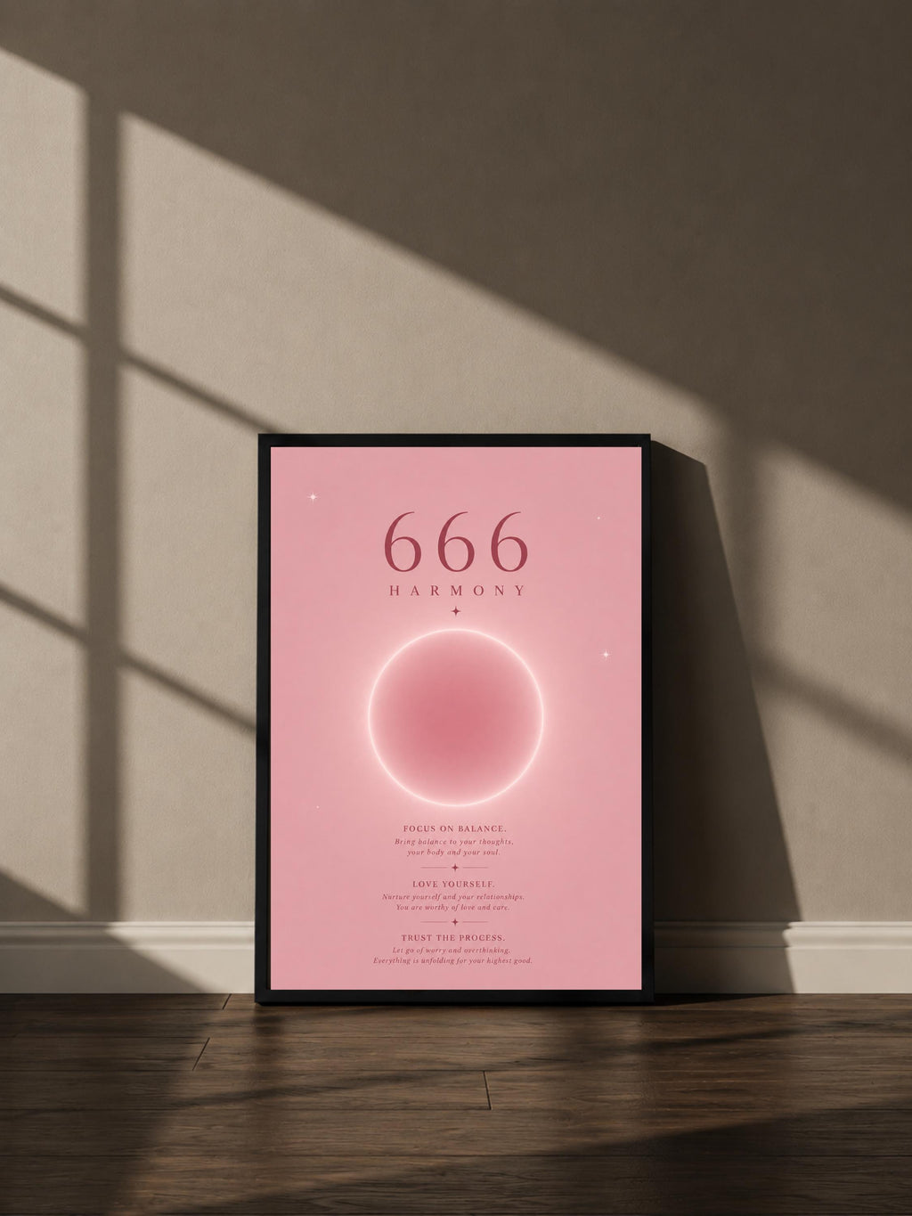 Wandbild - Angel Number 666 Minimalistisch Wanddekoration Frauen Femme Engelszahlen Manifestation Aura Poster Wall Art Decor spiritual __etsy:8154507819