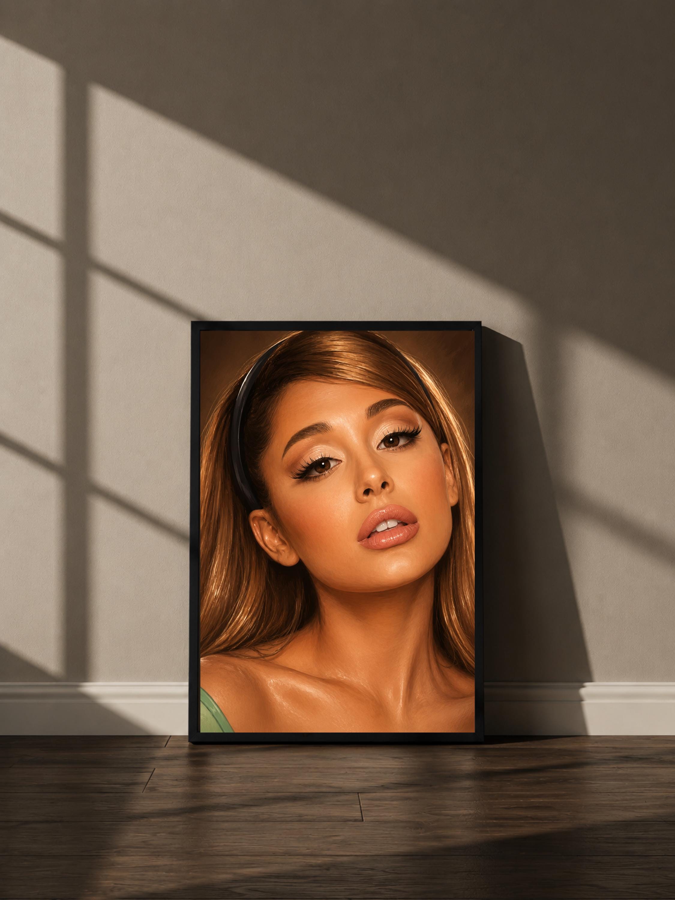 Wandbild - Ariana Grande Illustration Wall Art Poster Frauen Femme Weiblichkeit Wanddeko Kunst für Wohnzimmer Schlafzimmer Print Pop Art __etsy:8109545526