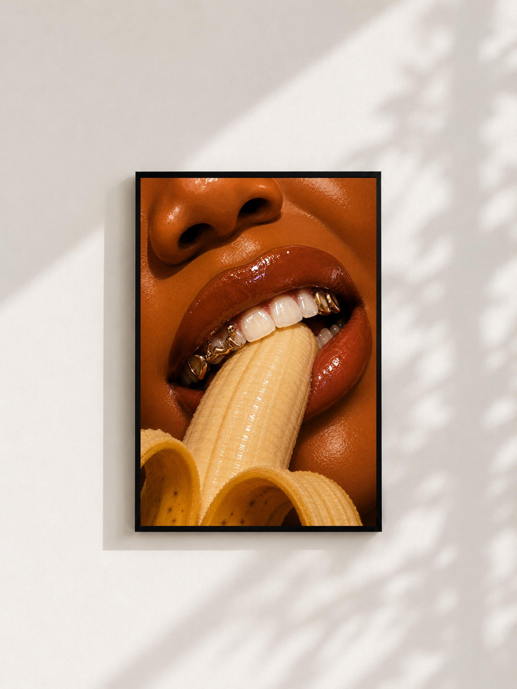 Wandbild - Banana Lips Wall Art Poster Frauen Femme Weiblichkeit Wanddeko Kunst für Wohnzimmer Schlafzimmer Modern Print Pop Art __etsy:8088481454