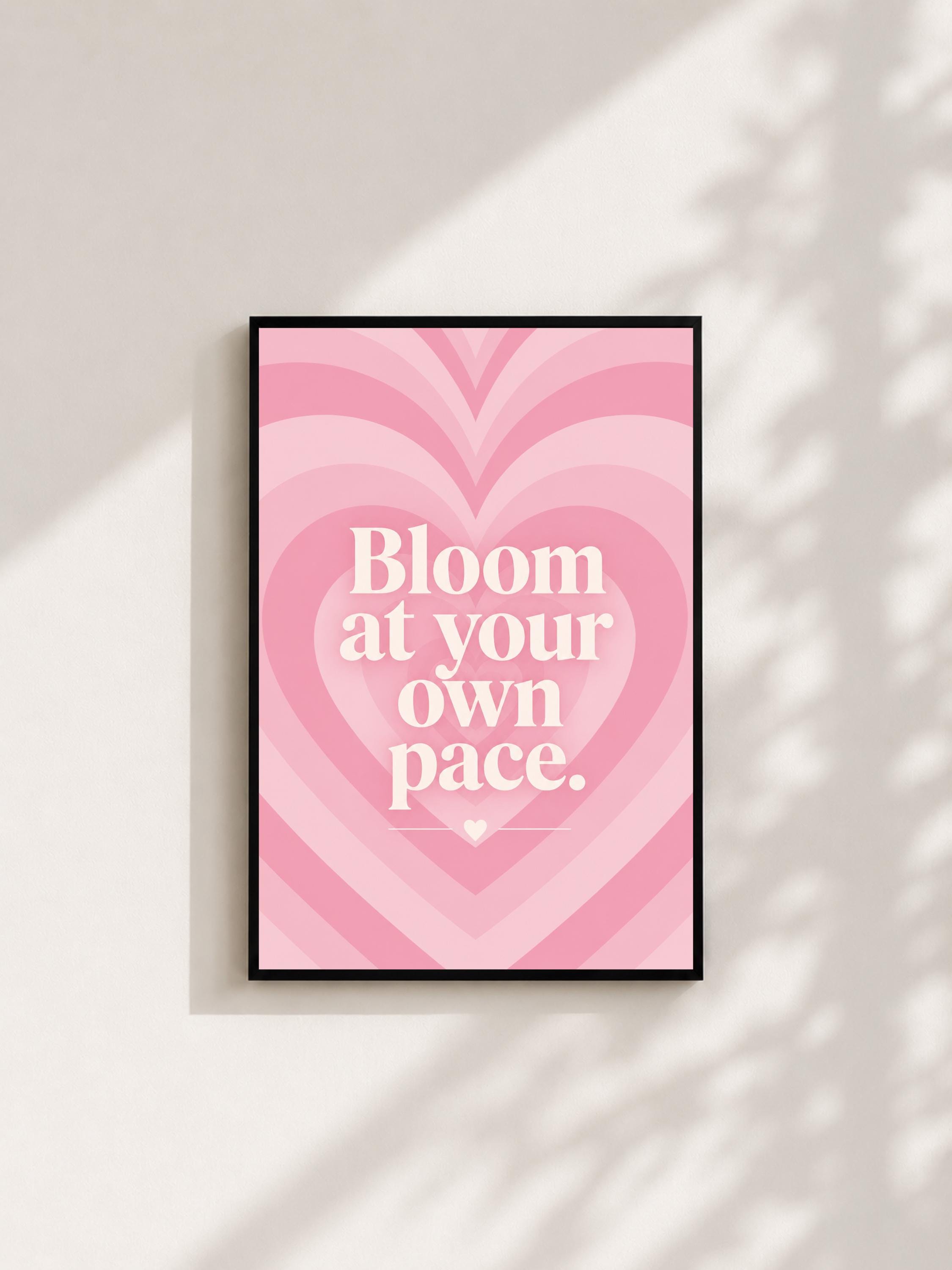 Wandbild - Bloom Poster Typografie Wall Art Inspirational Statement Coquette Frauen Aesthetic Girly Motivationsbilder Wanddeko Affirmation __etsy:8107719620