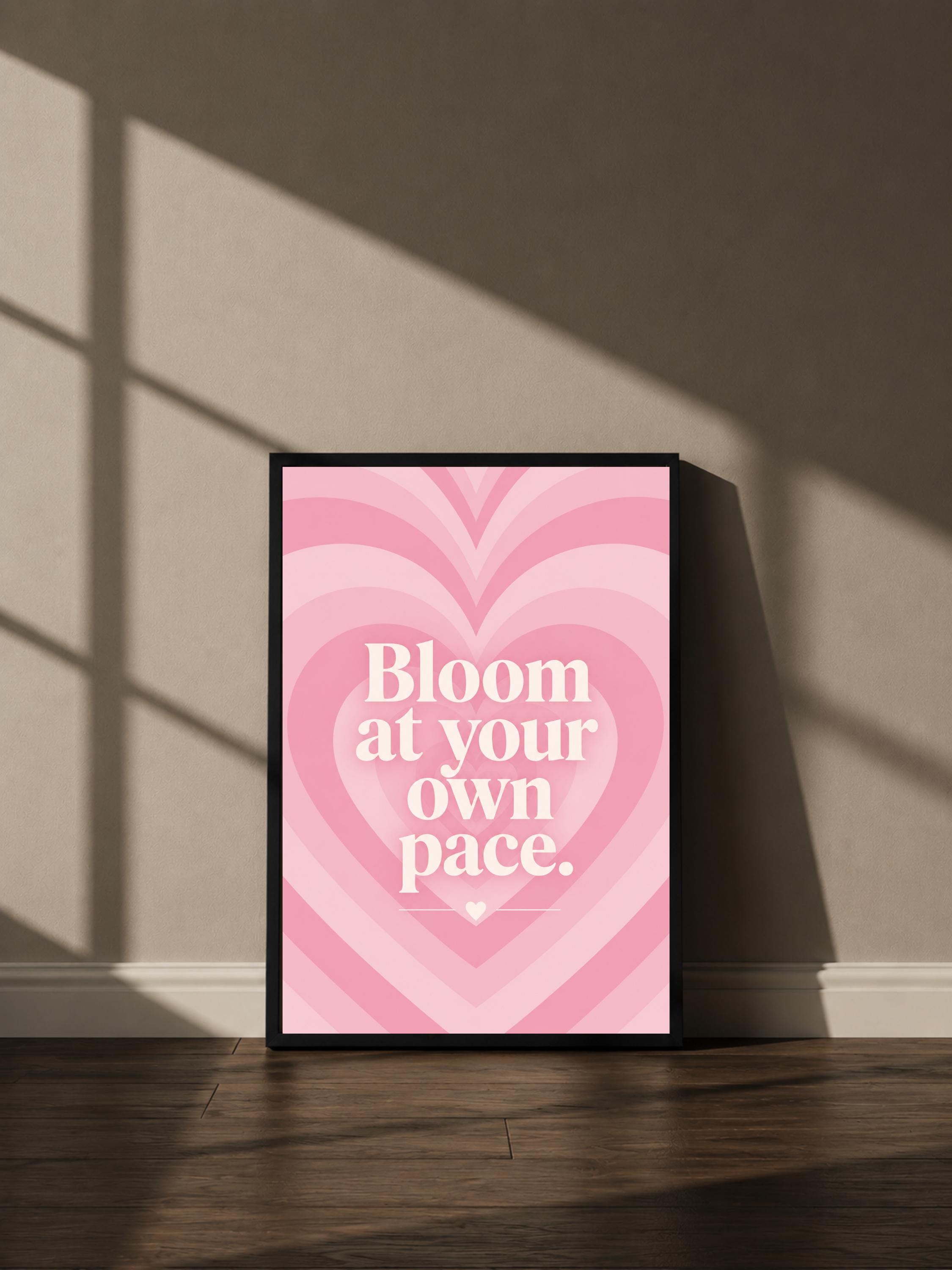 Wandbild - Bloom Poster Typografie Wall Art Inspirational Statement Coquette Frauen Aesthetic Girly Motivationsbilder Wanddeko Affirmation __etsy:8155624729
