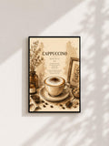 Wandbild - Cappuccino Coffee Poster Wall Art Küche Kaffee Guide Print Minimalistisch Illustration Cafe Deko Wanddeko Urban Dekoration __etsy:8155965399