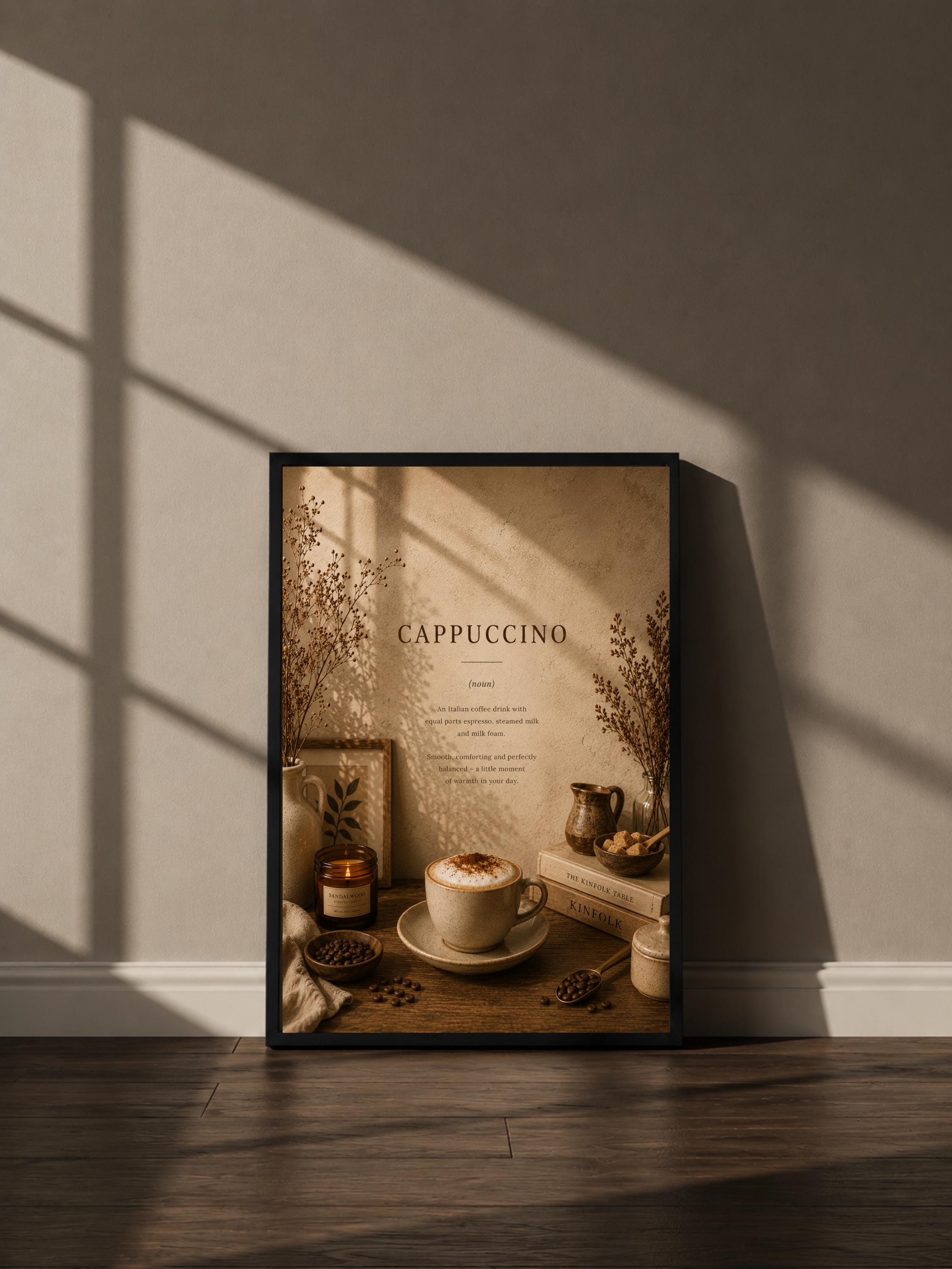 Wandbild - Cappuccino Coffee Poster Wall Art Küche Kaffee Guide Print Minimalistisch Illustration Cafe Deko Wanddeko Urban Dekoration __etsy:8155953347
