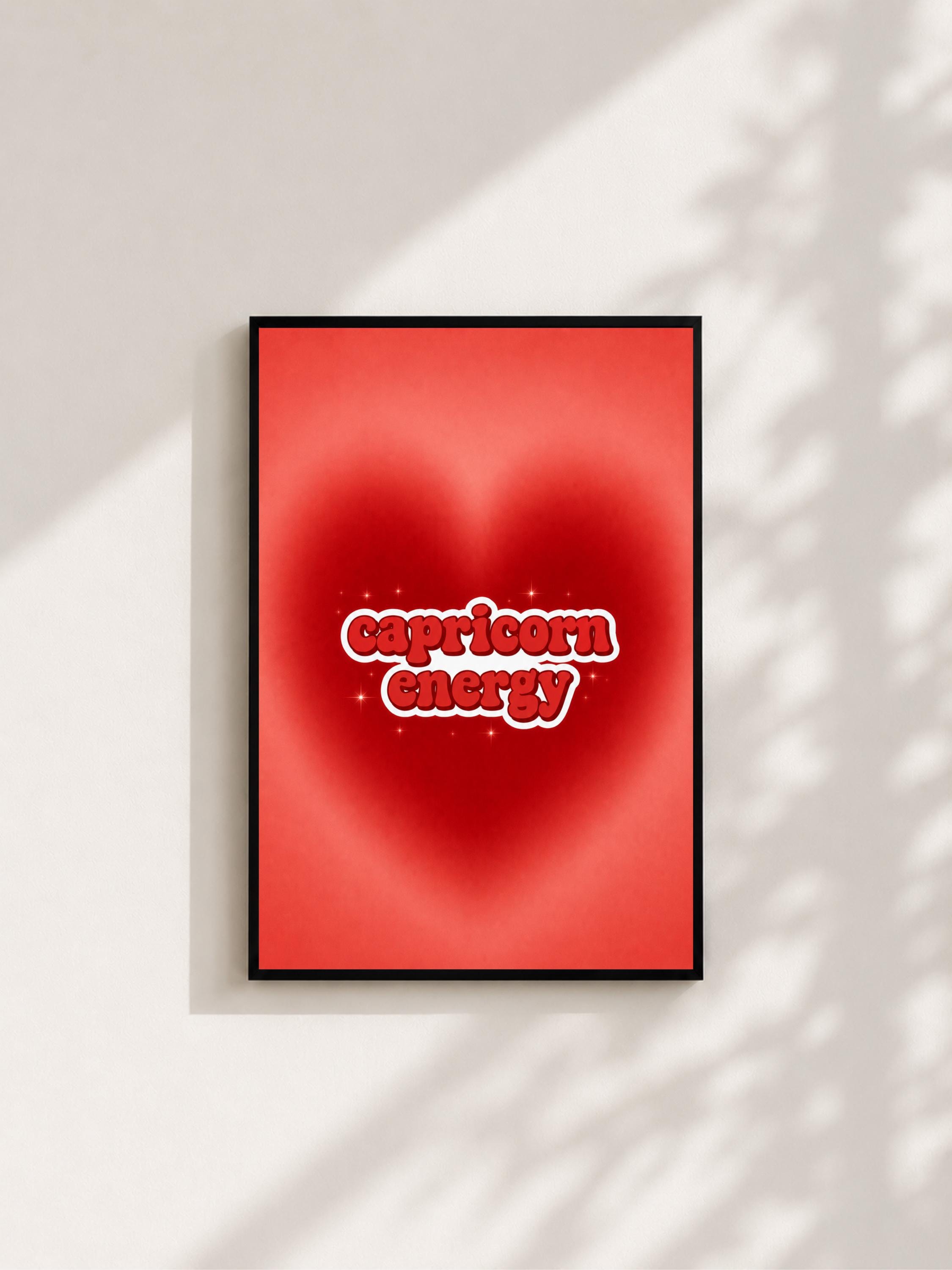 Wandbild - Capricorn Energy Sternzeichen Poster Wall Art Zodiac astrology Girl Frauen Wanddekoration Horoskop mystical Decor Aesthetic __etsy:8146684773