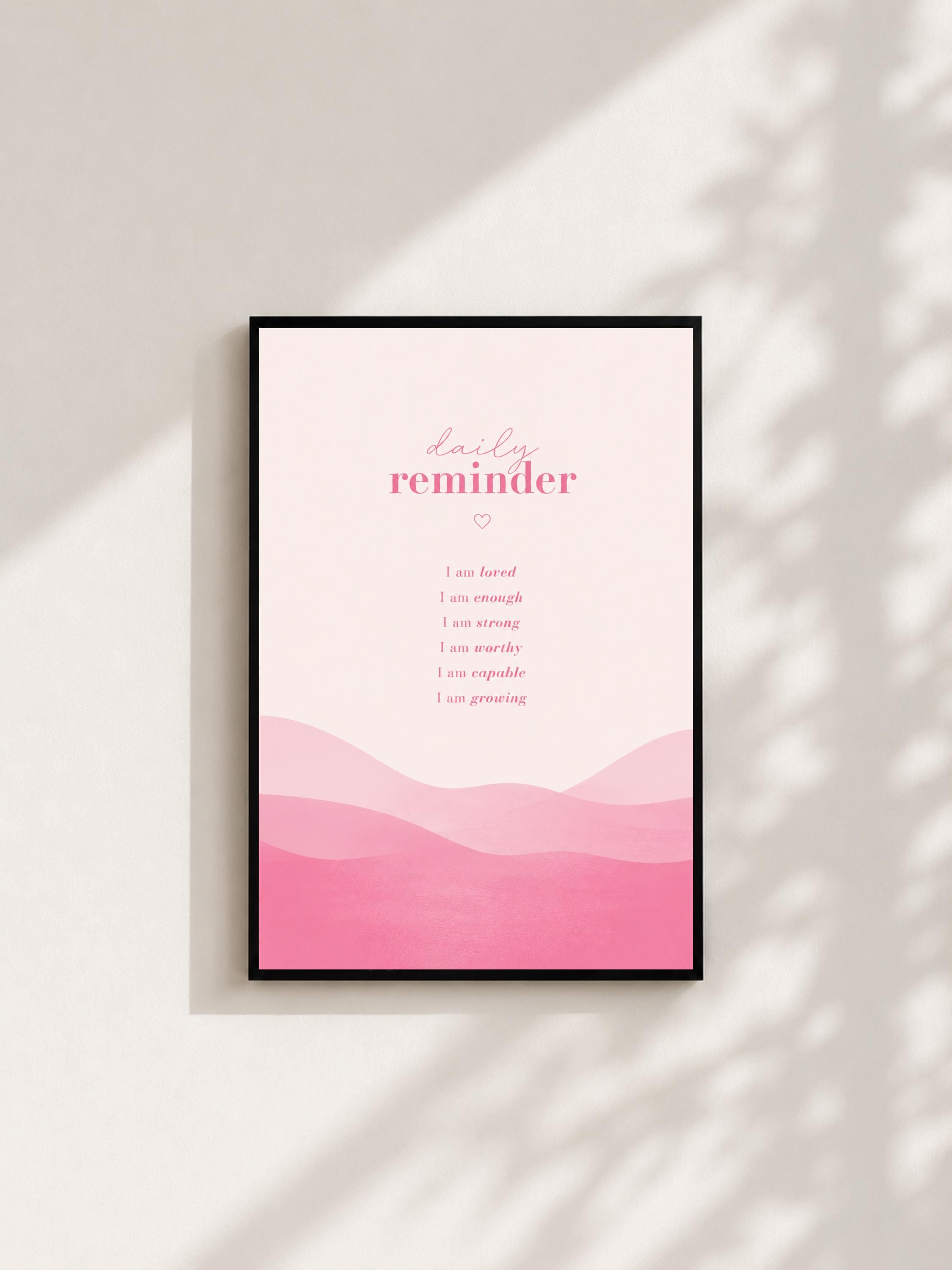Wandbild - Daily Reminder Minimalistisch Wanddekoration Frauen Femme Motivation Manifestation Aura Poster Wall Art Decor spiritual __etsy:8154513007