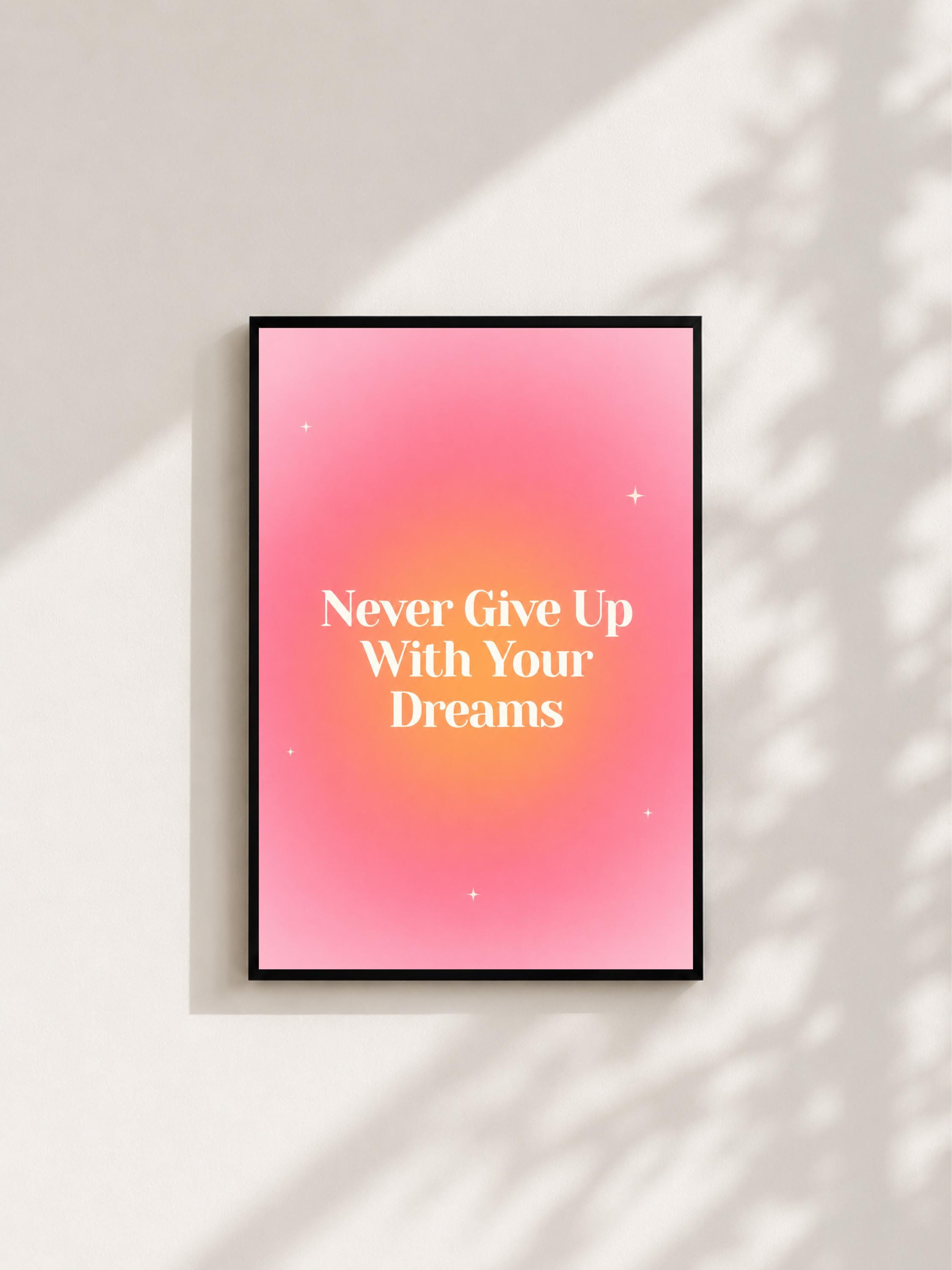 Wandbild - Dreams Poster Typografie Wall Art Inspirational Statement Coquette Frauen Aesthetic Girly Motivationsbilder Wanddeko Affirmation __etsy:8155626959