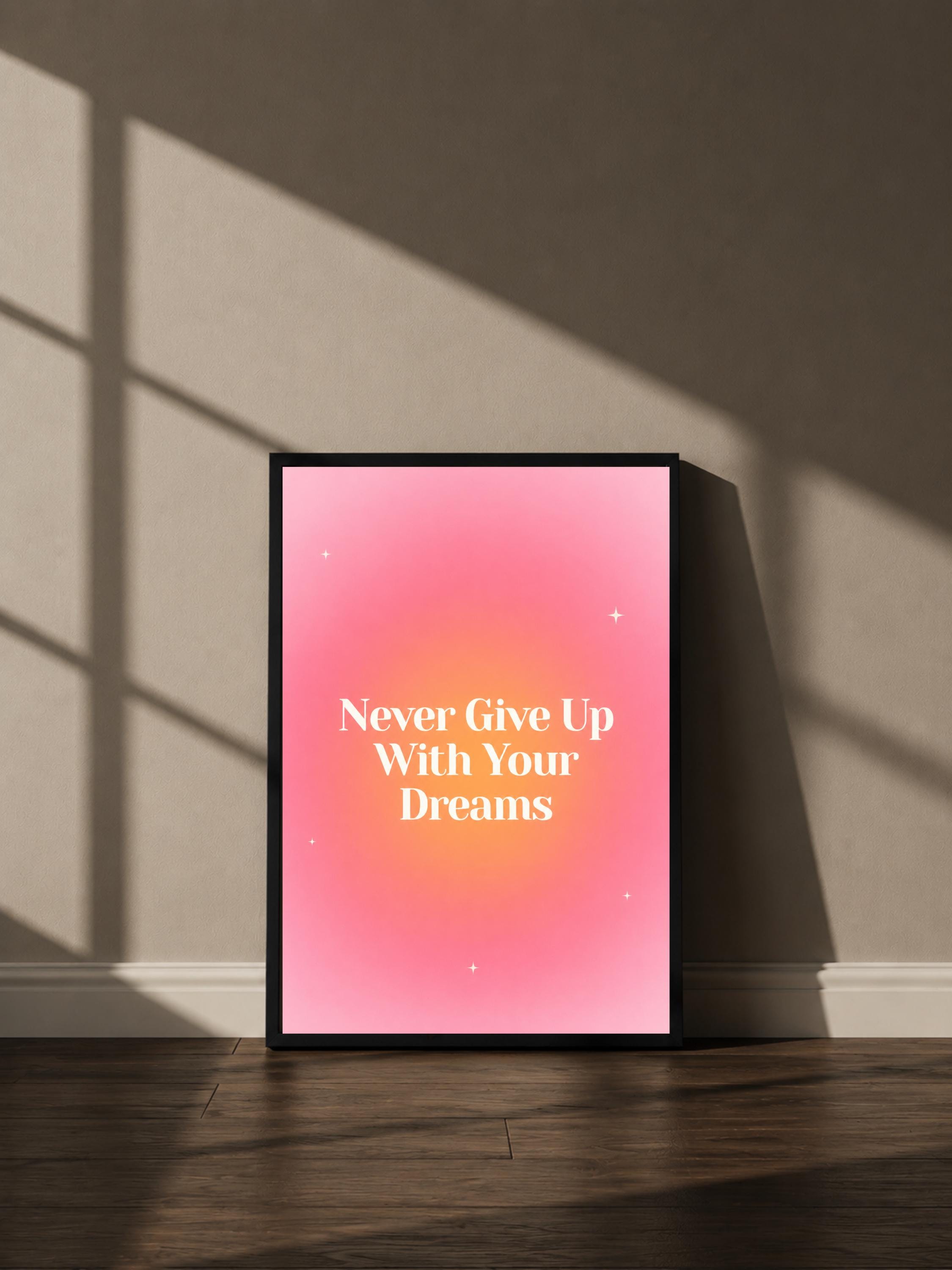 Wandbild - Dreams Poster Typografie Wall Art Inspirational Statement Coquette Frauen Aesthetic Girly Motivationsbilder Wanddeko Affirmation __etsy:8155627103