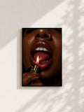Wandbild - Feuerzeug Lips Grillz Wall Art Poster Frauen Femme Weiblichkeit Wanddeko Kunst für Wohnzimmer Schlafzimmer Modern Print Pop Art __etsy:8079300608