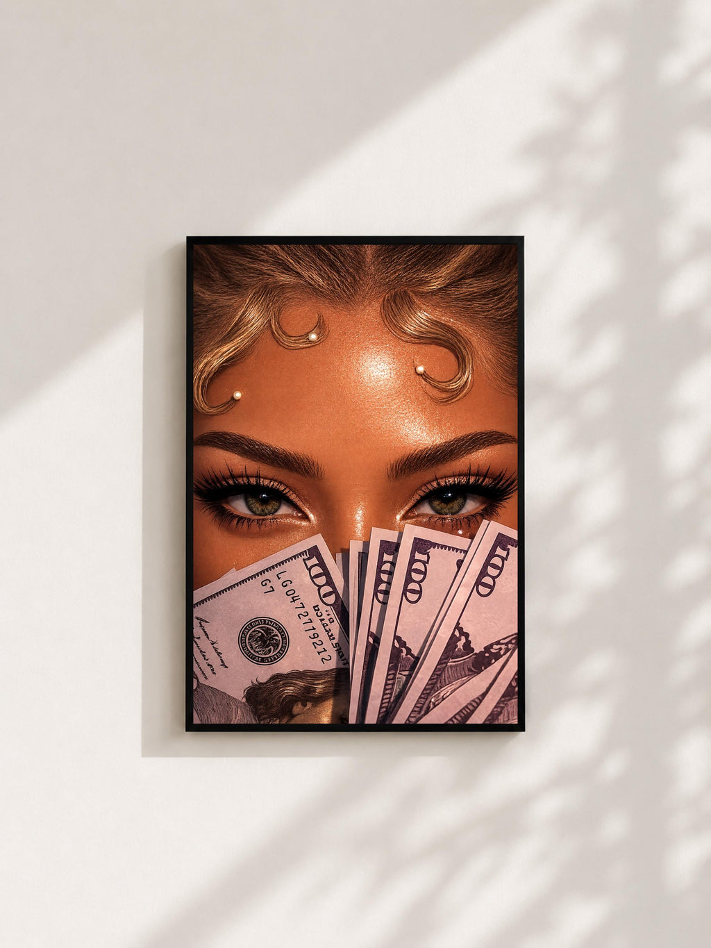 Wandbild - Girl Money Eyes Art Poster Frauen Femme Weiblichkeit Wanddeko Kunst für Wohnzimmer Schlafzimmer Modern Print Pop Art Girl __etsy:8136398747