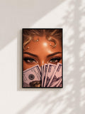 Wandbild - Girl Money Eyes Art Poster Frauen Femme Weiblichkeit Wanddeko Kunst für Wohnzimmer Schlafzimmer Modern Print Pop Art Girl __etsy:8136398747