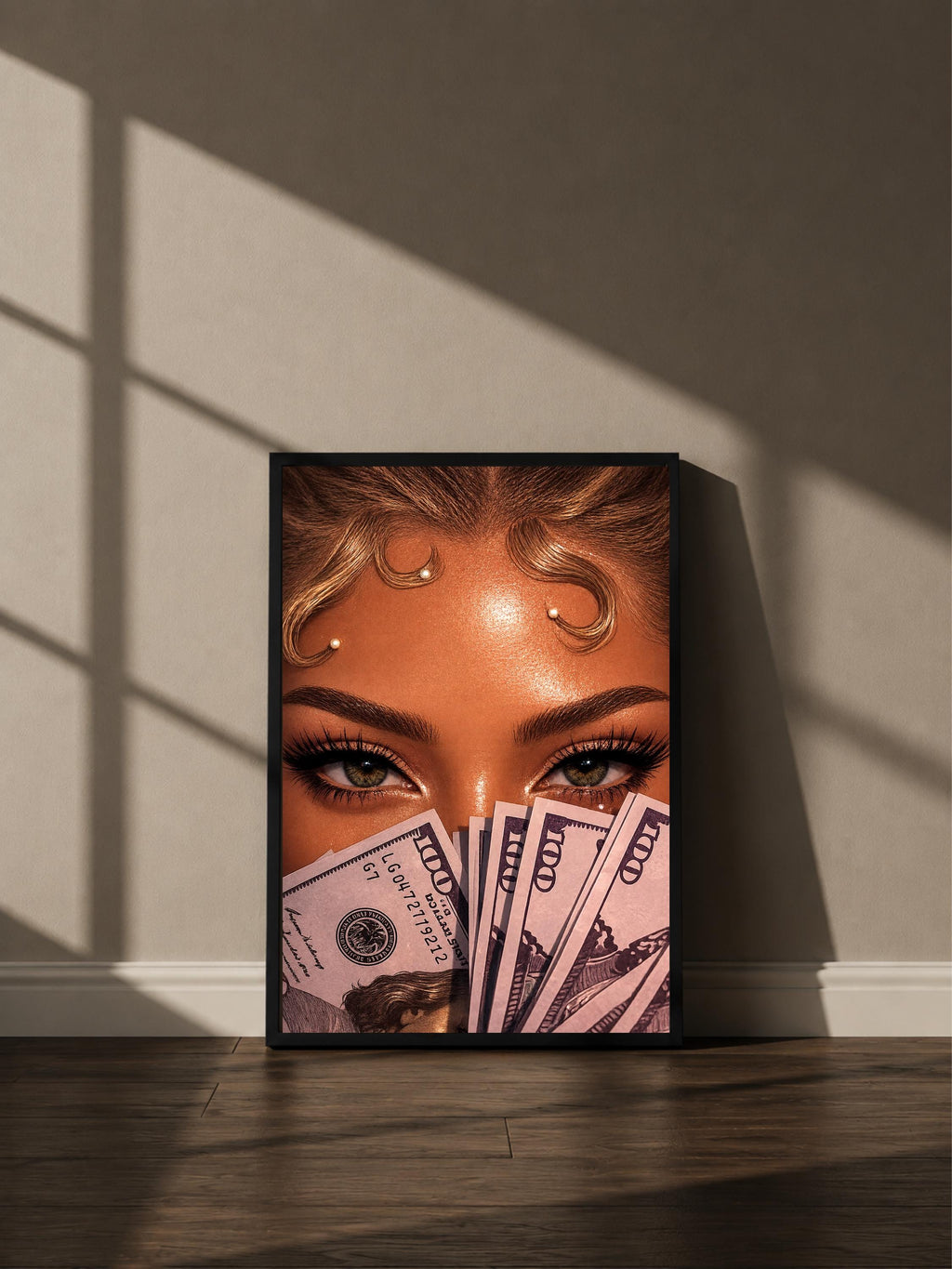 Wandbild - Girl Money Eyes Art Poster Frauen Femme Weiblichkeit Wanddeko Kunst für Wohnzimmer Schlafzimmer Modern Print Pop Art Girl __etsy:8136398559