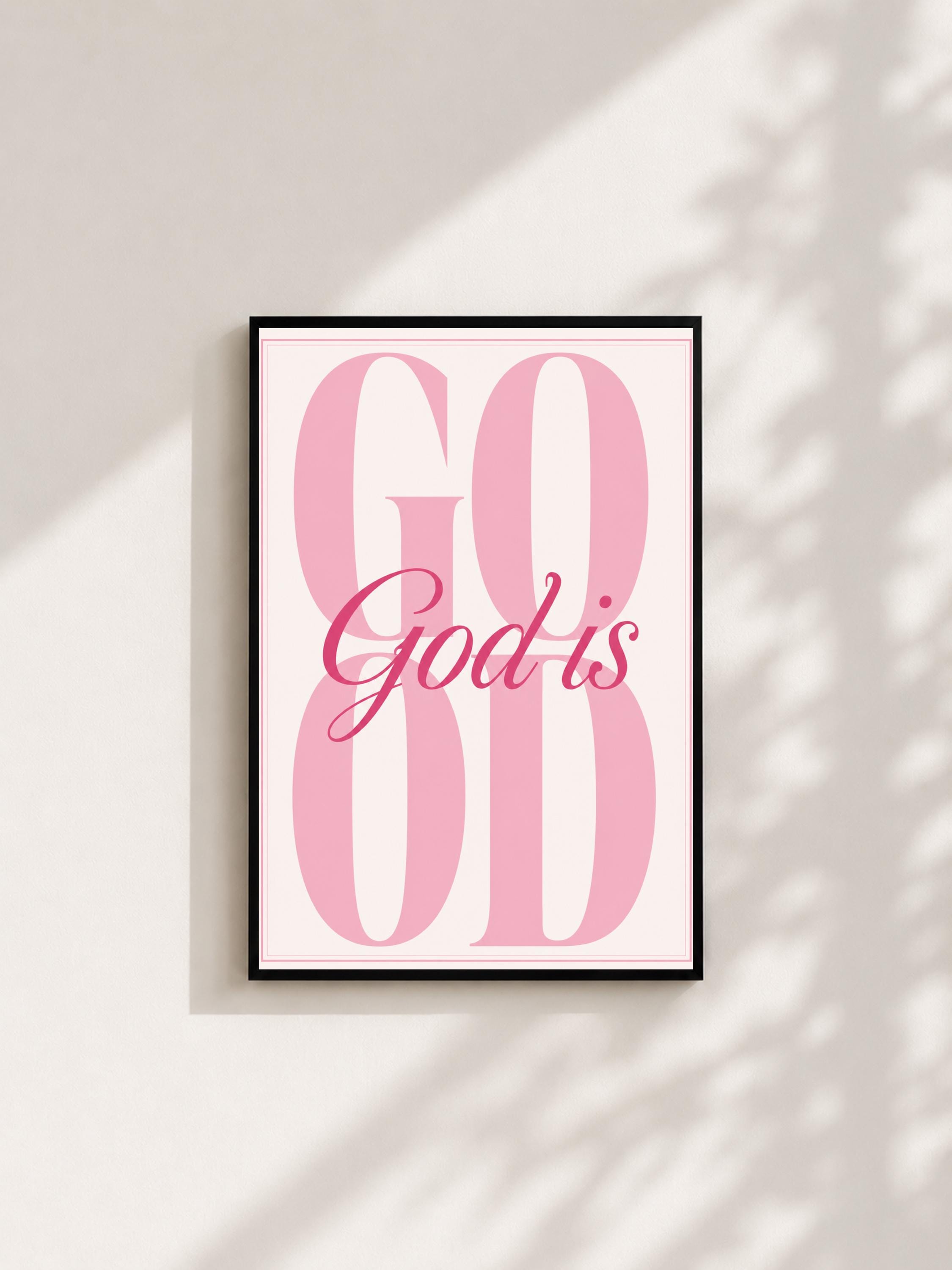 Wandbild - God Quote Poster Typografie Wall Art Inspirational Statement Coquette Frauen Aesthetic Girly Motivationsbilder Wanddekoration __etsy:8107665114