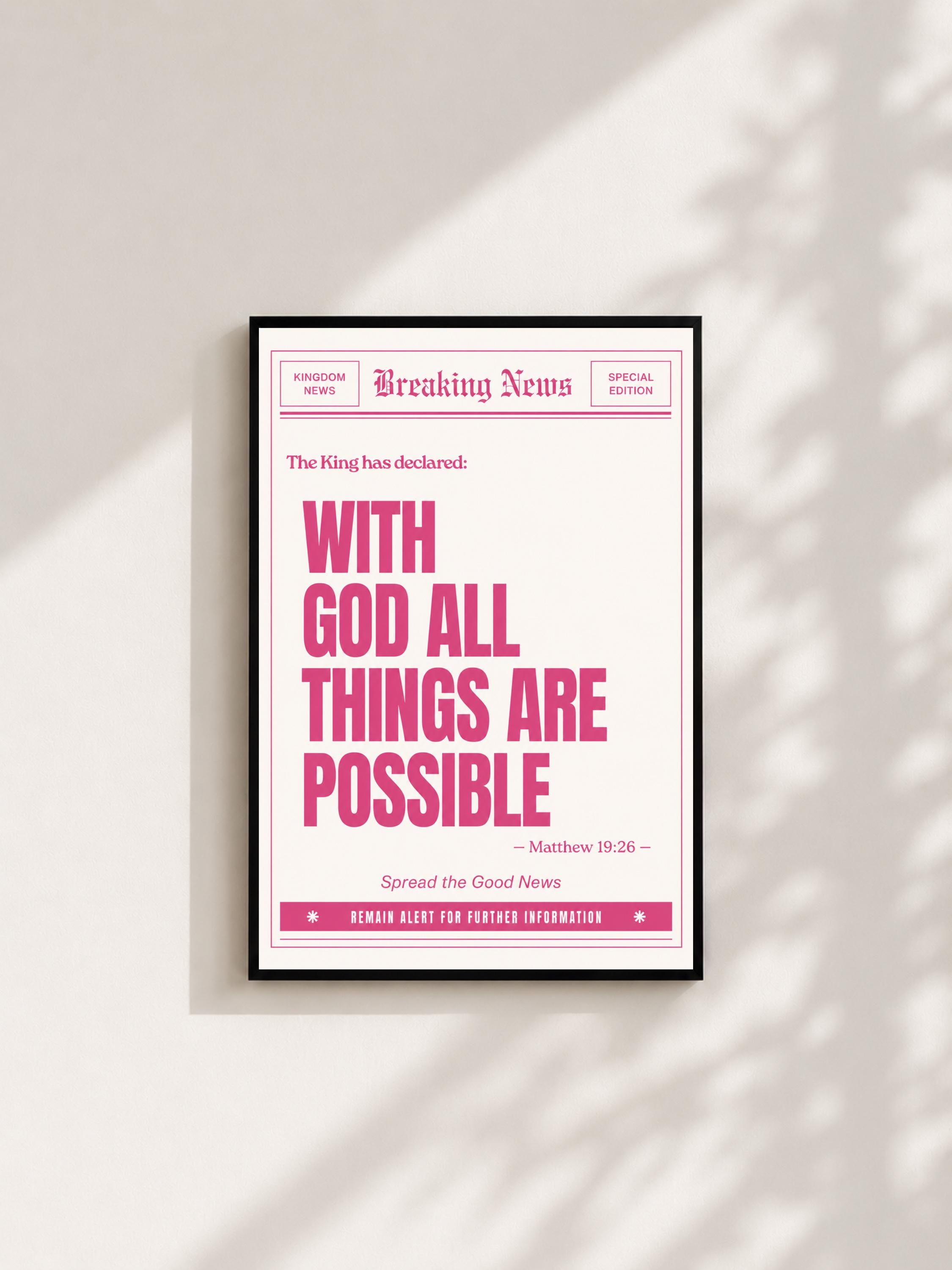 Wandbild - God Quote Poster Typografie Wall Art Inspirational Statement Coquette Frauen Aesthetic Girly Motivationsbilder Wanddekoration __etsy:8155559967