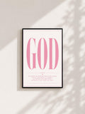 Wandbild - God Quote Poster Typografie Wall Art Inspirational Statement Coquette Frauen Aesthetic Girly Motivationsbilder Wanddekoration __etsy:8107666188