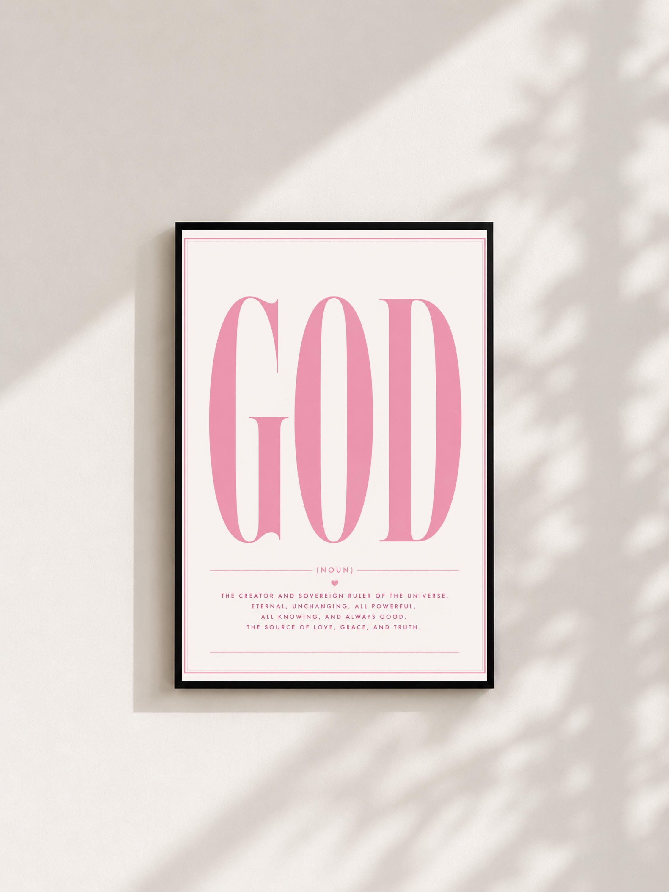 Wandbild - God Quote Poster Typografie Wall Art Inspirational Statement Coquette Frauen Aesthetic Girly Motivationsbilder Wanddekoration __etsy:8107666188