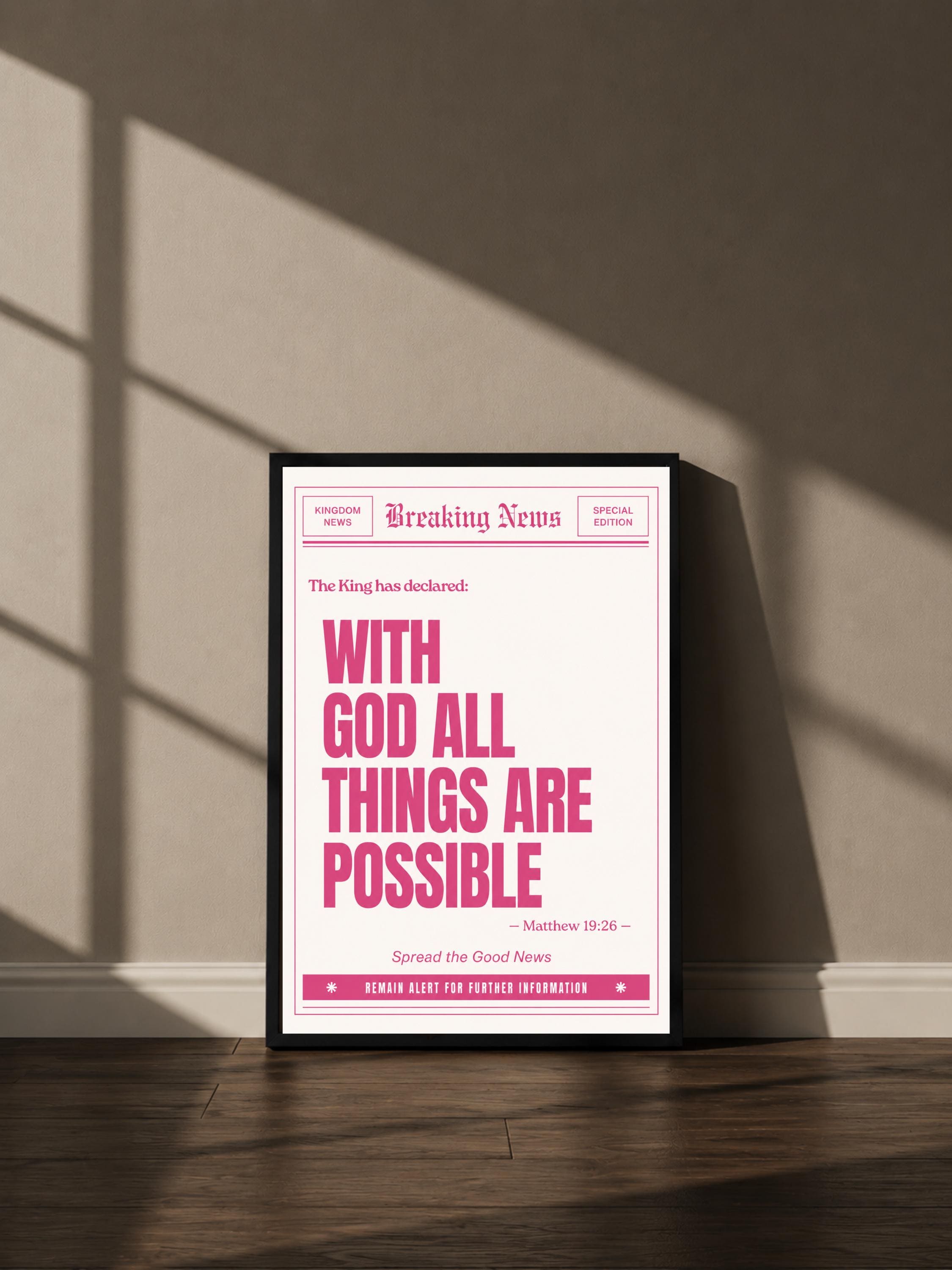 Wandbild - God Quote Poster Typografie Wall Art Inspirational Statement Coquette Frauen Aesthetic Girly Motivationsbilder Wanddekoration __etsy:8107655502