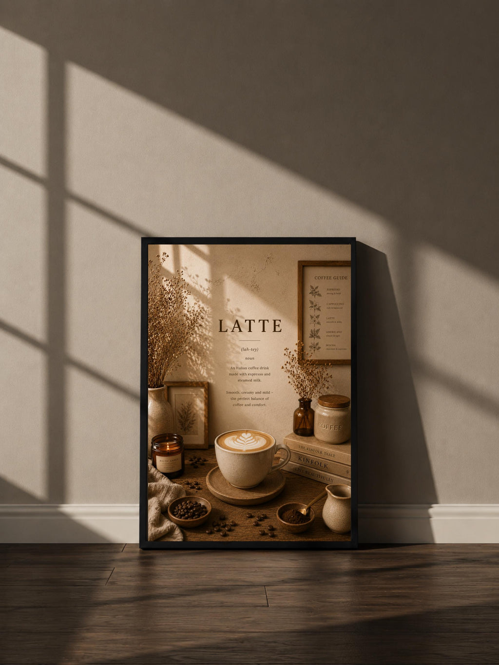 Wandbild - Latte Coffee Poster Wall Art Küche Kaffee Guide Print Minimalistisch Illustration Cafe Deko Wanddeko Urban Dekoration __etsy:8155958039