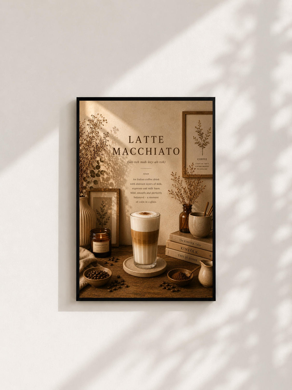 Wandbild - Latte Macchiato Coffee Poster Wall Art Küche Kaffee Guide Print Minimalistisch Illustration Cafe Deko Wanddeko Urban Dekoration __etsy:8108050750