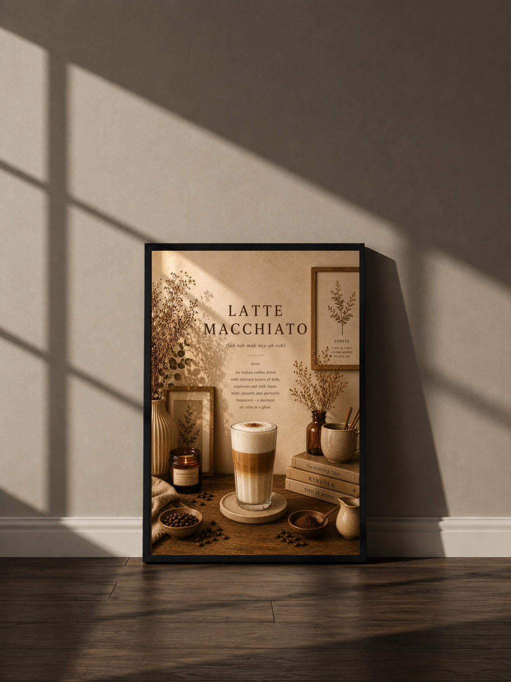 Wandbild - Latte Macchiato Coffee Poster Wall Art Küche Kaffee Guide Print Minimalistisch Illustration Cafe Deko Wanddeko Urban Dekoration __etsy:8155956113