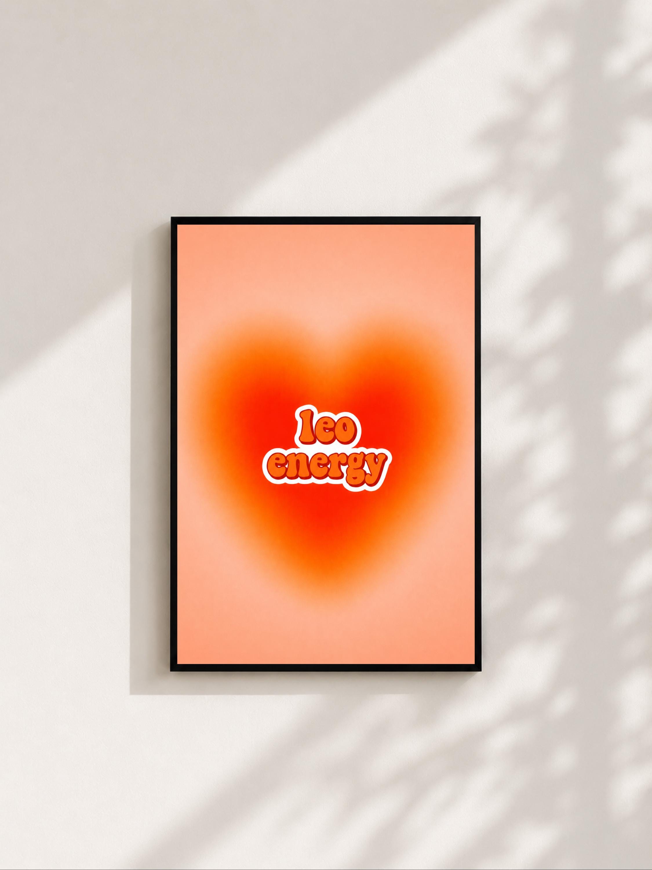 Wandbild - Leo Energy Sternzeichen Poster Wall Art Zodiac astrology Girl Frauen Wanddekoration Horoskop mystical Decor Aesthetic __etsy:8098809858