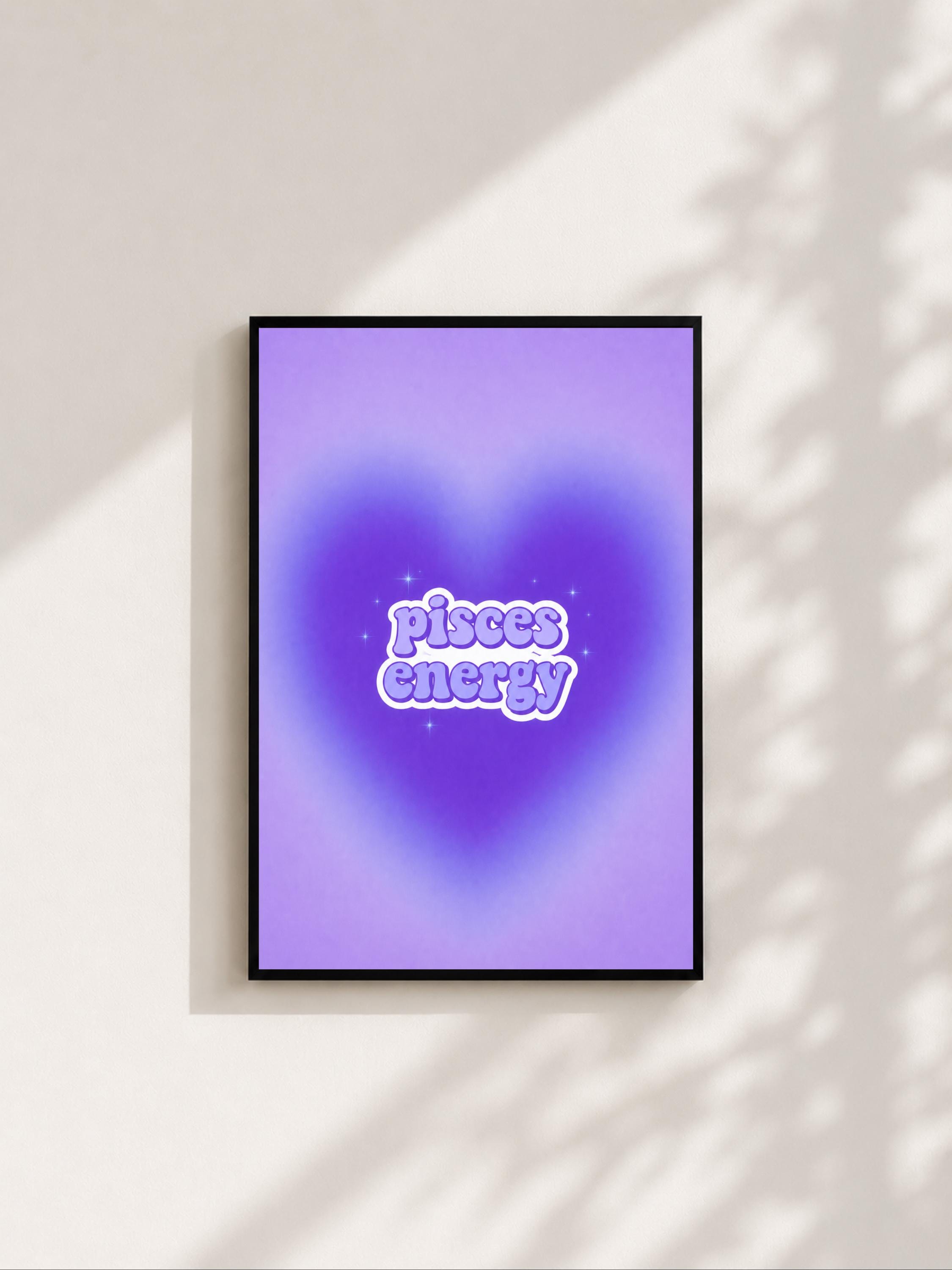 Wandbild - Pisces Energy Sternzeichen Poster Wall Art Zodiac astrology Girl Frauen Wanddekoration Horoskop mystical Decor Aesthetic __etsy:8146716145