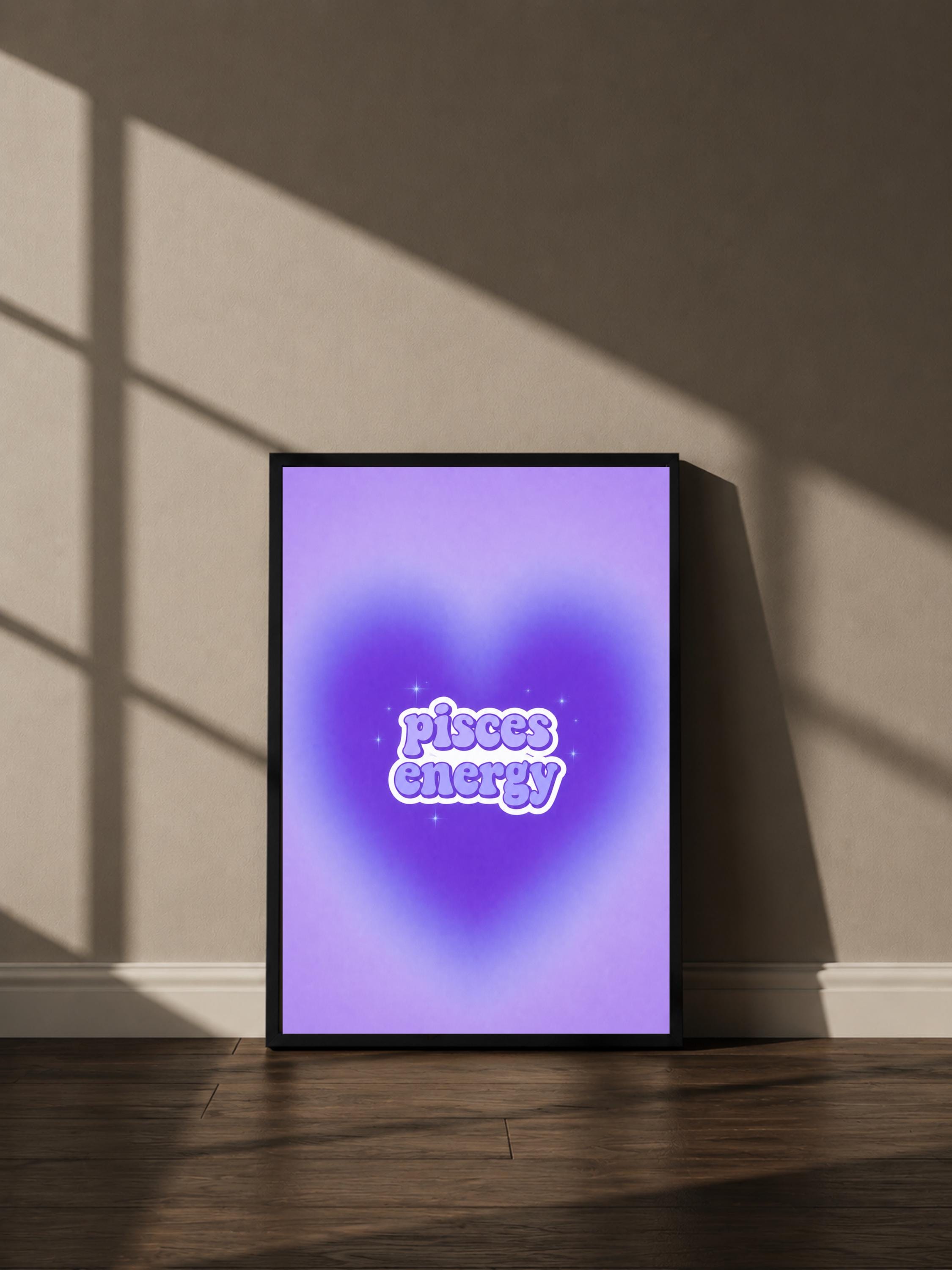 Wandbild - Pisces Energy Sternzeichen Poster Wall Art Zodiac astrology Girl Frauen Wanddekoration Horoskop mystical Decor Aesthetic __etsy:8146716323