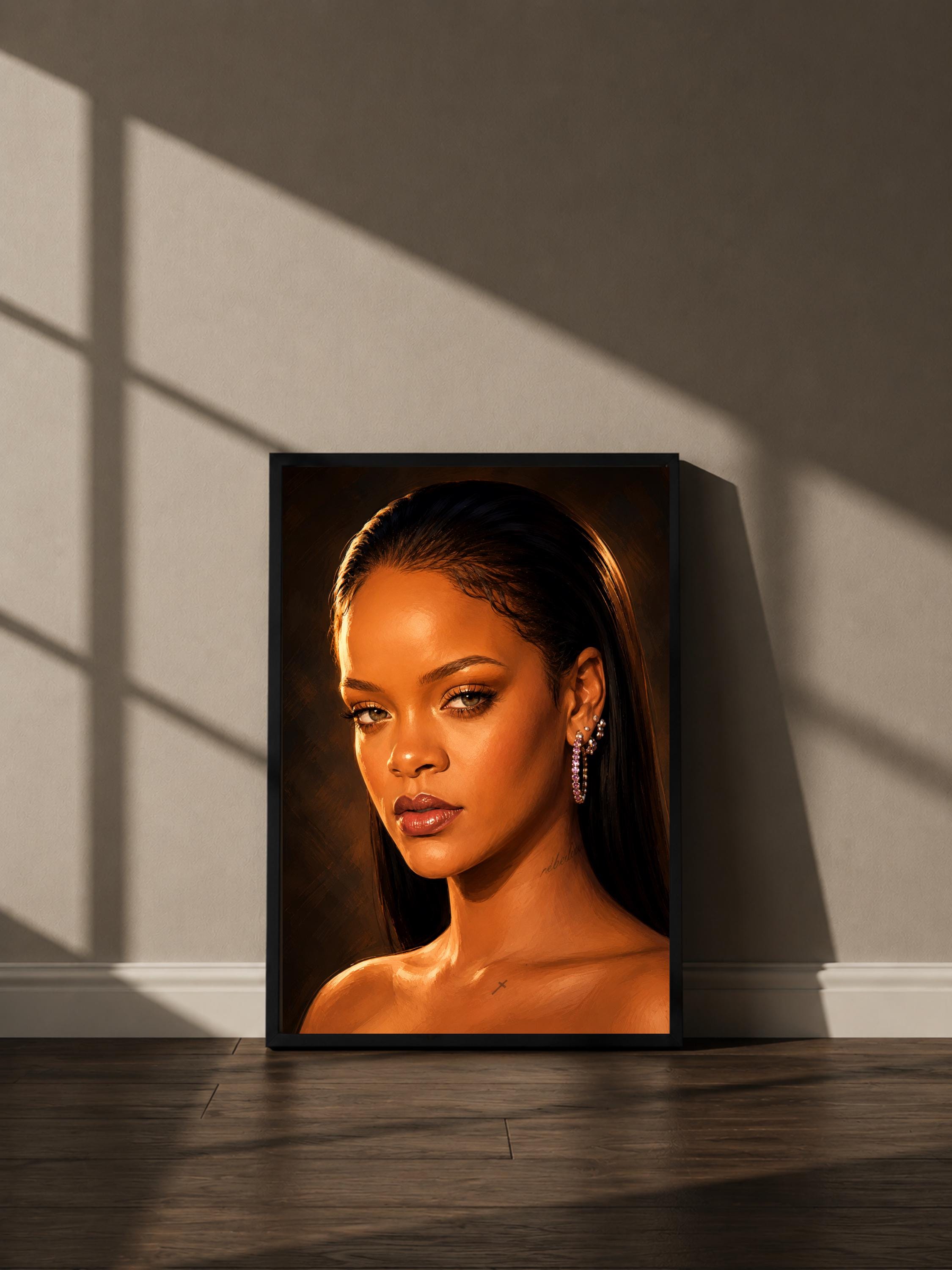 Wandbild - Rihanna Illustration Wall Art Poster Frauen Femme Weiblichkeit Wanddeko Kunst für Wohnzimmer Schlafzimmer Print Pop Art Künstler __etsy:8109533328