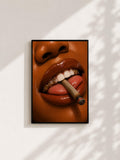 Wandbild - Smoke Lips Grillz Wall Art Poster Frauen Femme Weiblichkeit Wanddeko Kunst für Wohnzimmer Schlafzimmer Modern Print Pop Art Girl __etsy:8088477106