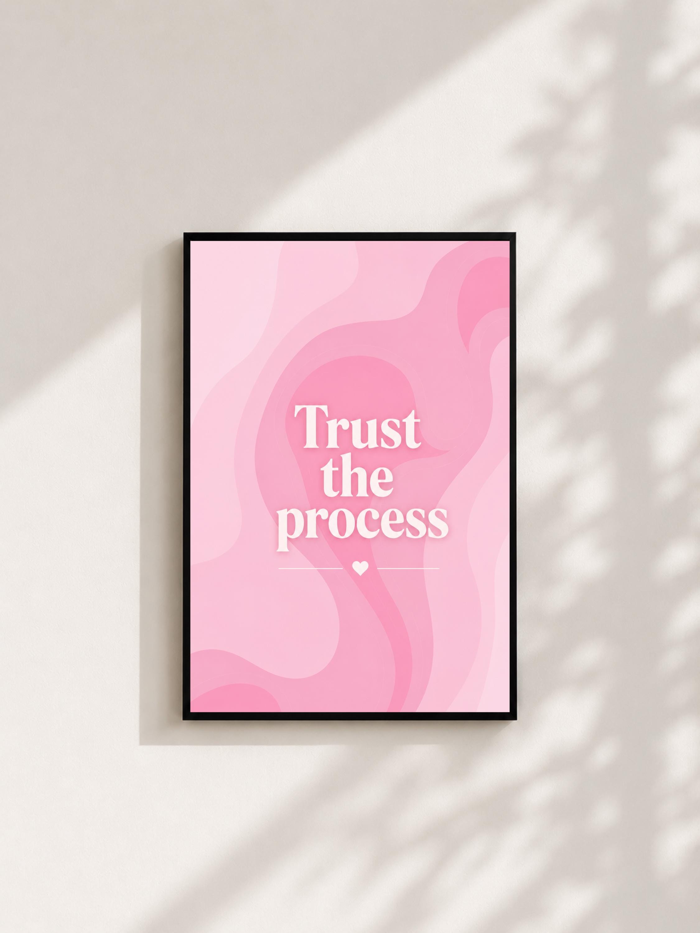 Wandbild - Trust the Process Poster Typografie Wall Art Inspirational Statement Coquette Frauen Aesthetic Girly Motivationsbilder Wanddeko __etsy:8107716998