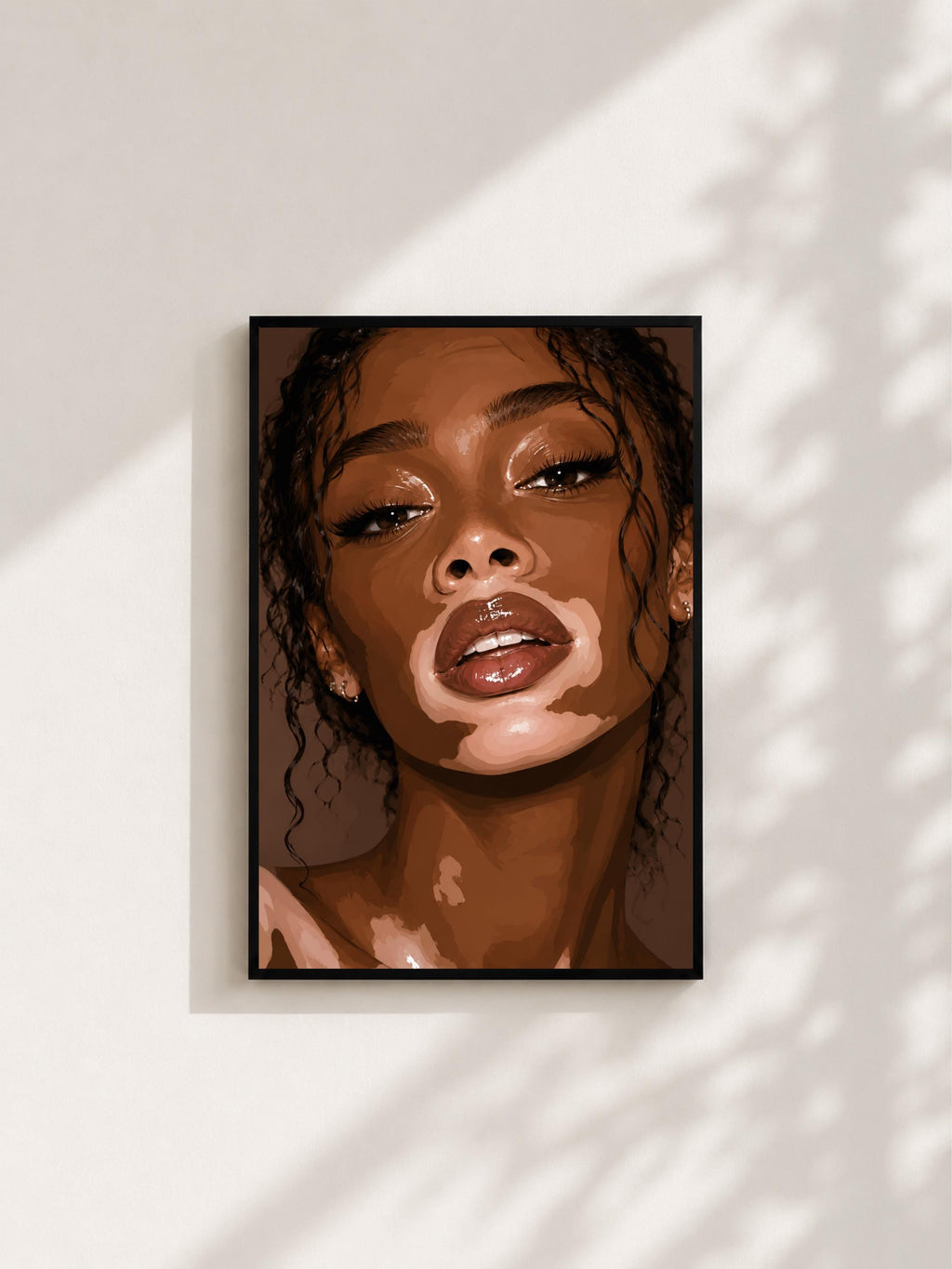 Wandbild - Winnie Harlow Illustration Wall Art Poster Frauen Femme Weiblichkeit Wanddeko Kunst für Wohnzimmer Schlafzimmer Print Pop Art __etsy:8124068691