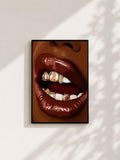 Wandbild - Women Lips Grillz Wall Art Poster Frauen Femme Weiblichkeit Wanddeko Kunst für Wohnzimmer Schlafzimmer Modern Print Pop Art __etsy:8075282160
