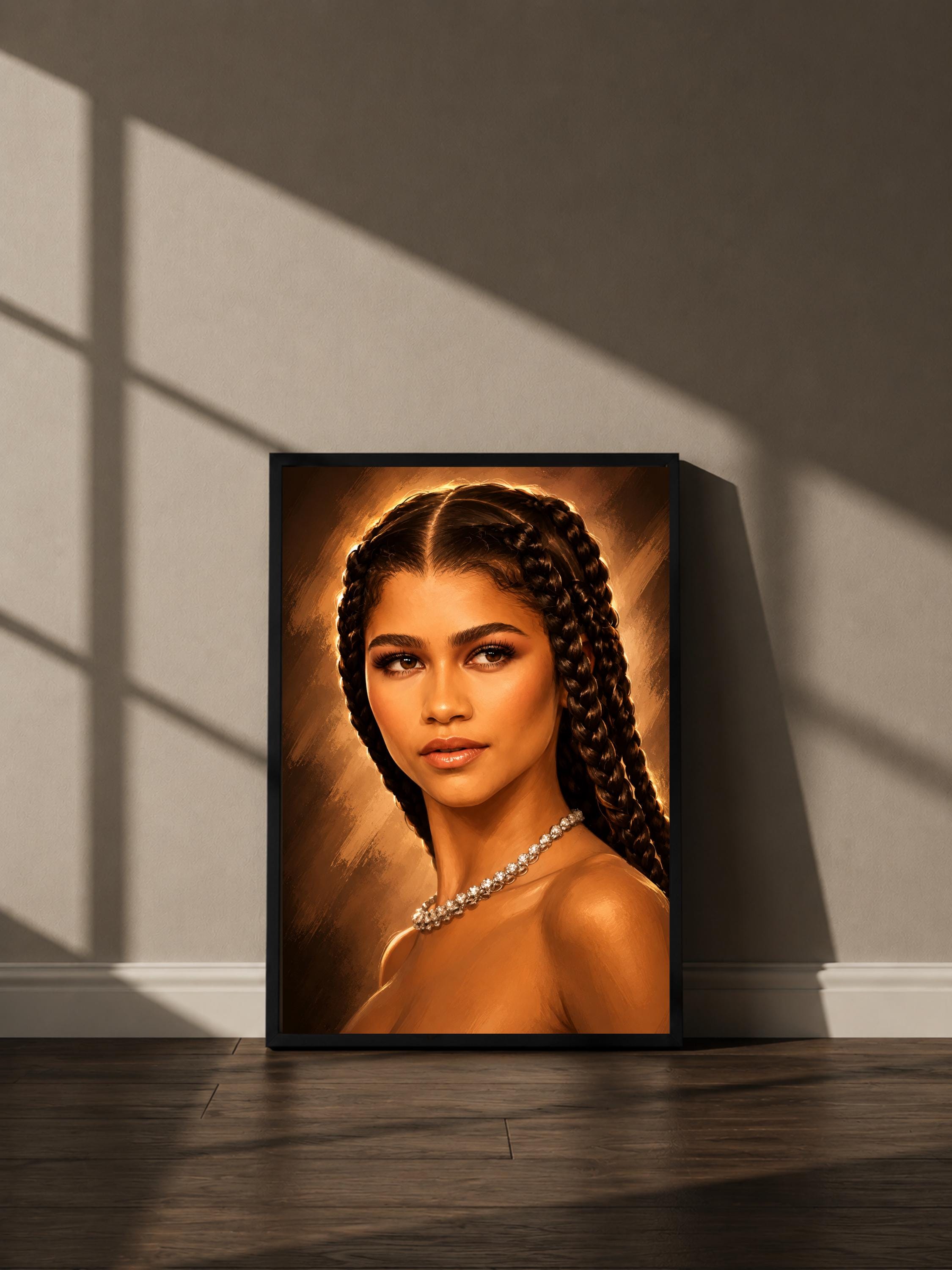 Wandbild - Zendaya Illustration Wall Art Poster Frauen Femme Weiblichkeit Wanddeko Kunst für Wohnzimmer Schlafzimmer Print Pop Art Künstler __etsy:8157445249